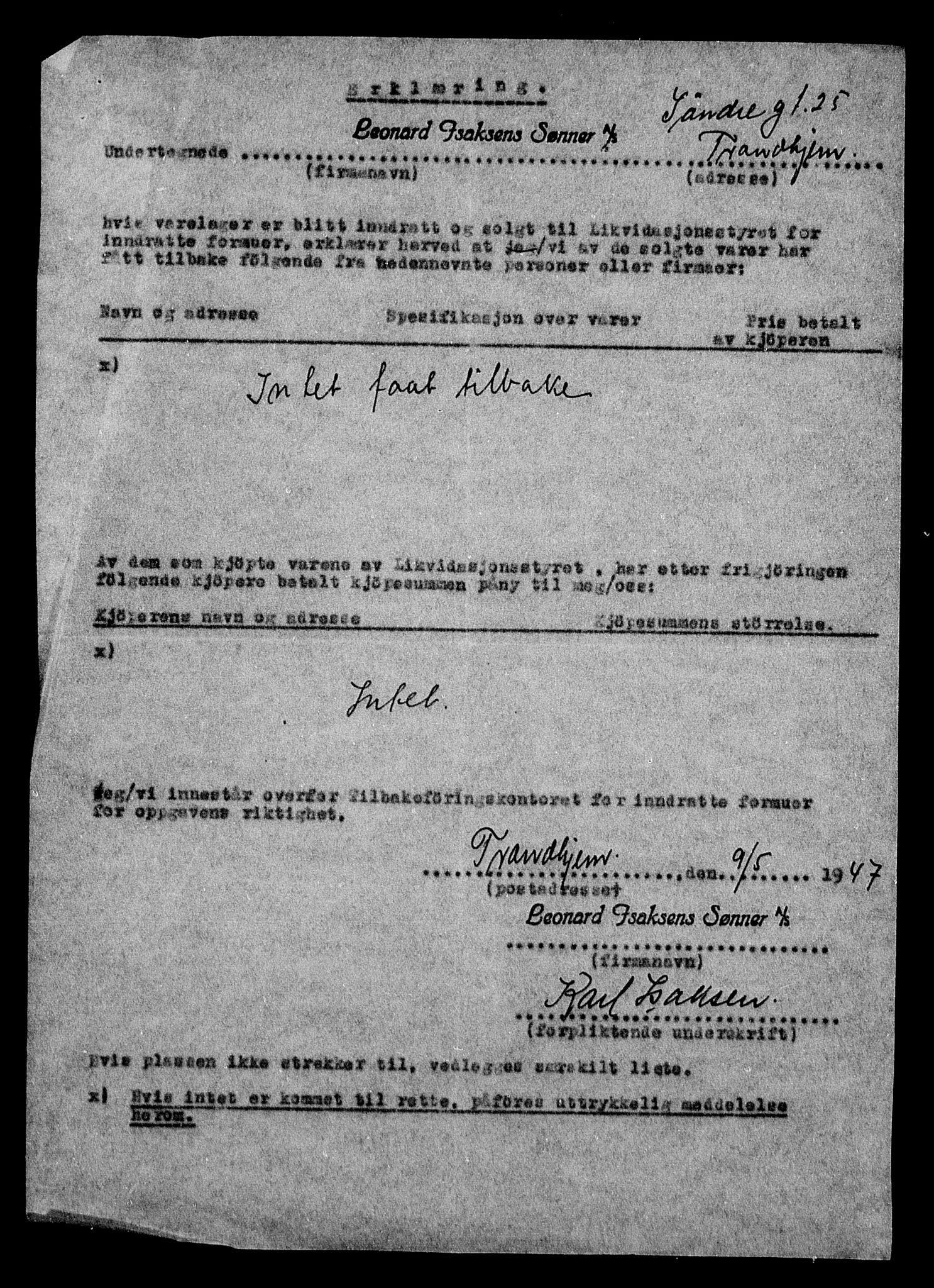 Justisdepartementet, Tilbakeføringskontoret for inndratte formuer, AV/RA-S-1564/H/Hc/Hca/L0898: --, 1945-1947, s. 7