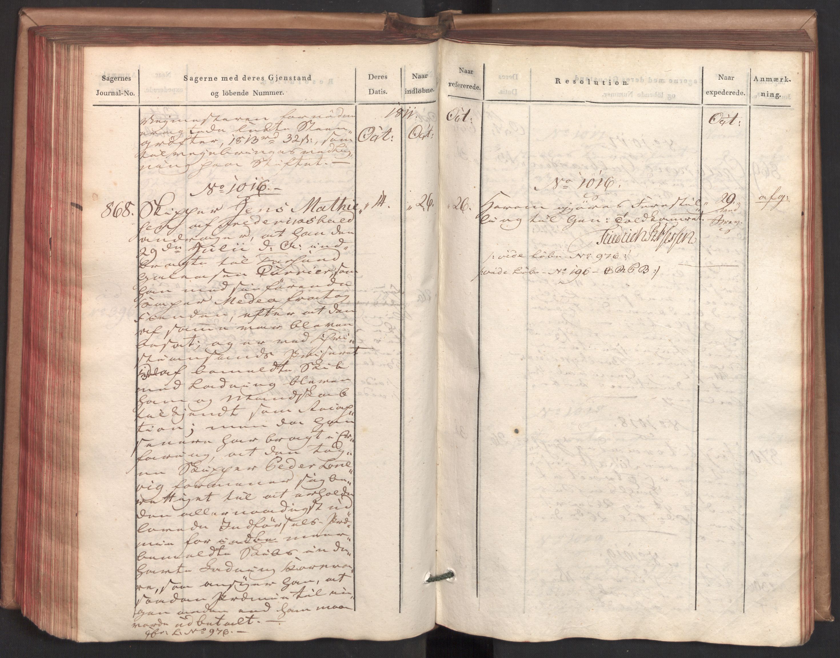 Stattholderembetet 1810-1814, 2. kontor (Kontor B), AV/RA-EA-5432/Ab/L0002: Referatprotokoll,  j.nr. 291-1001,  l.nr. 348-1179, 1811, s. 237