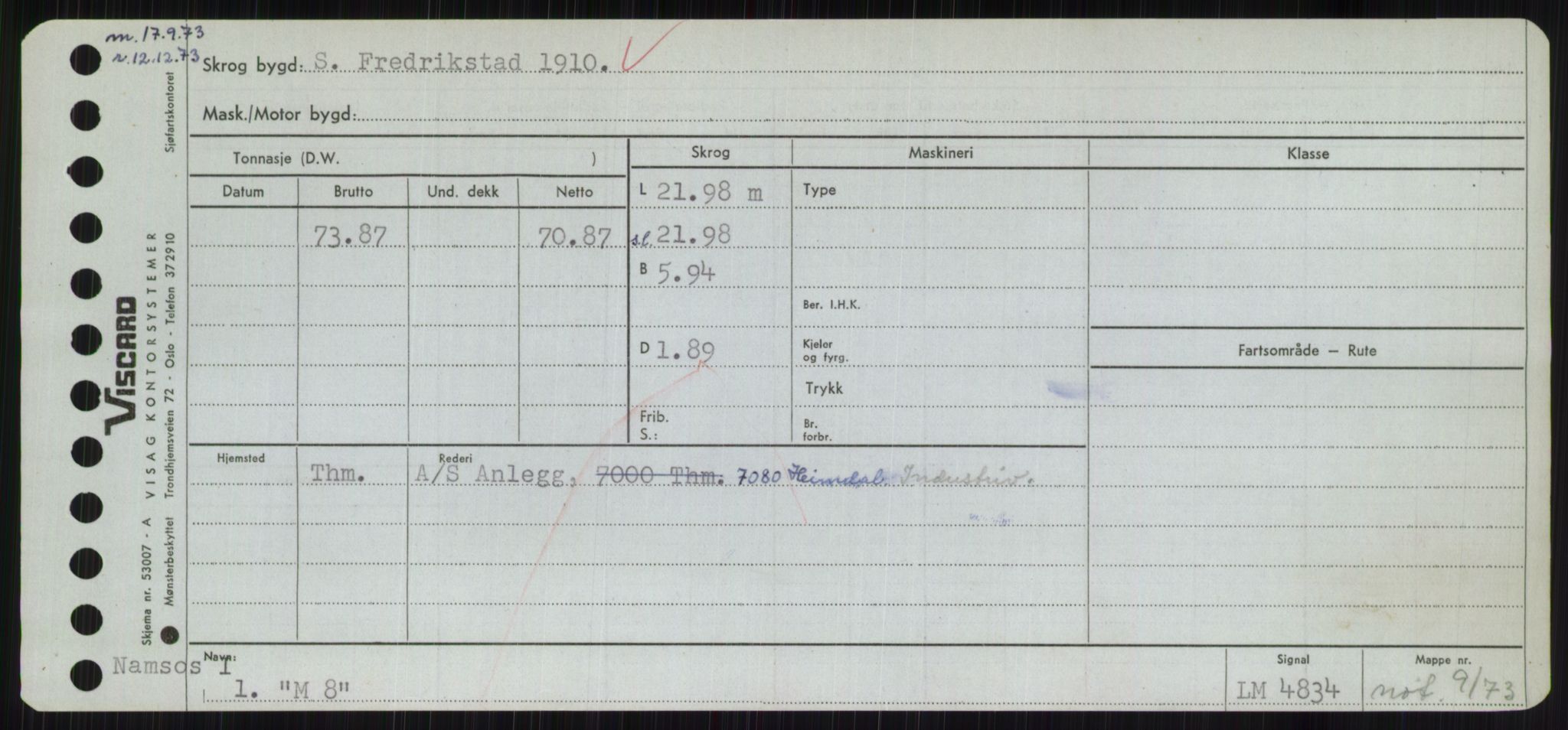 Sjøfartsdirektoratet med forløpere, Skipsmålingen, AV/RA-S-1627/H/Hc/L0001: Lektere, A-Y, s. 289