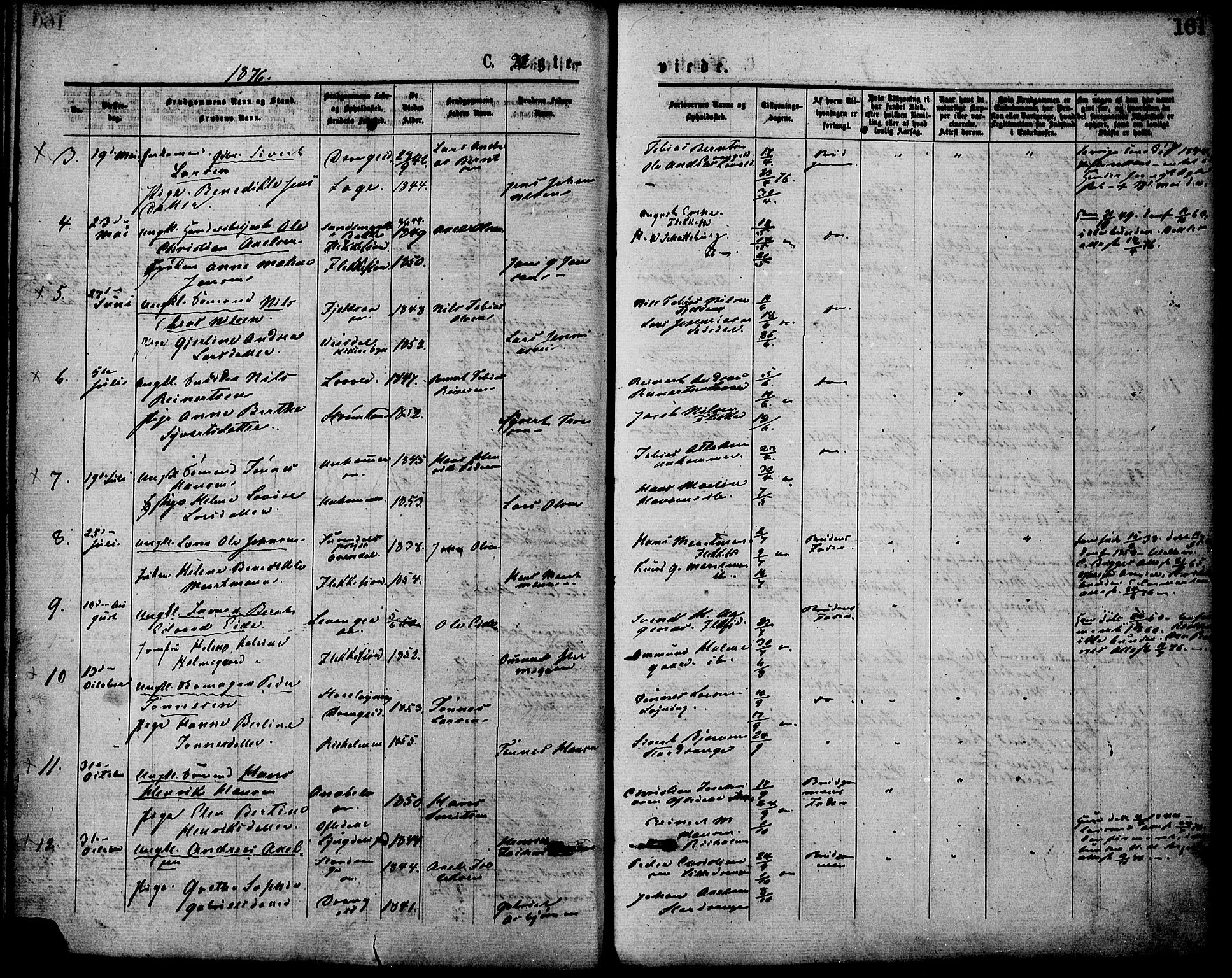 Flekkefjord sokneprestkontor, AV/SAK-1111-0012/F/Fa/Fac/L0007: Ministerialbok nr. A 7, 1875-1885, s. 161