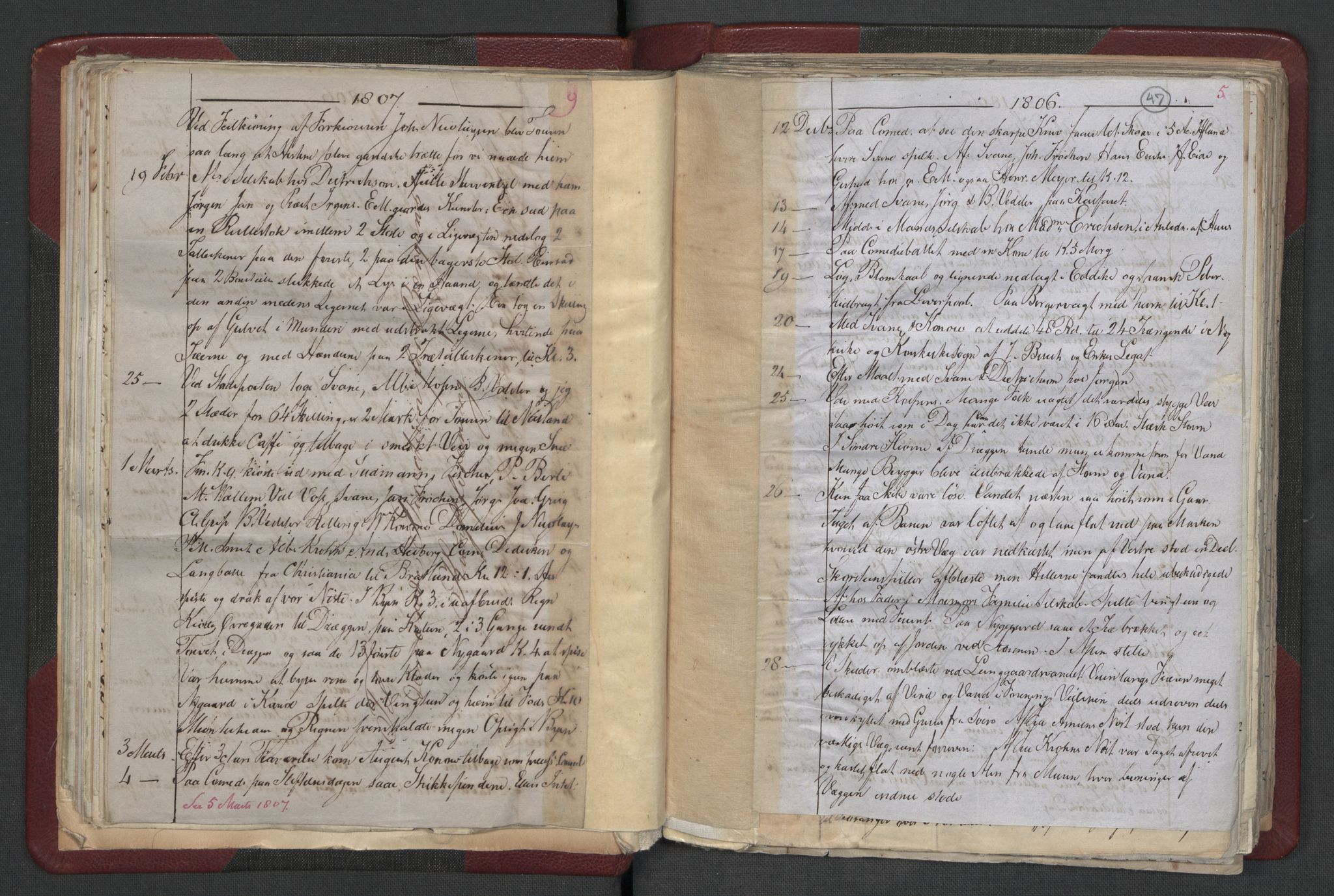 Meltzer, Fredrik, AV/RA-PA-0028/F/L0001: Dagbok for årene 1796-1808, 1811, 1817, 1796-1817, s. 46b-47a
