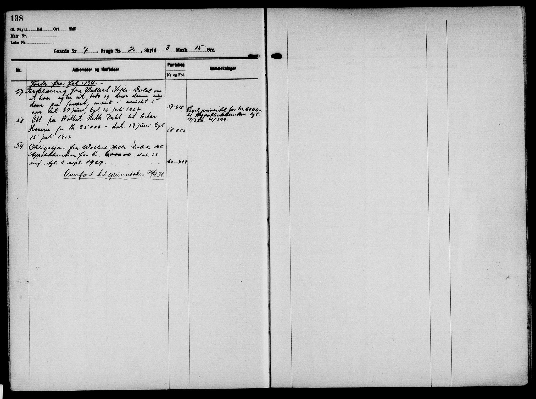 Solør tingrett, AV/SAH-TING-008/H/Ha/Hak/L0001: Panteregister nr. I, 1900-1935, s. 138