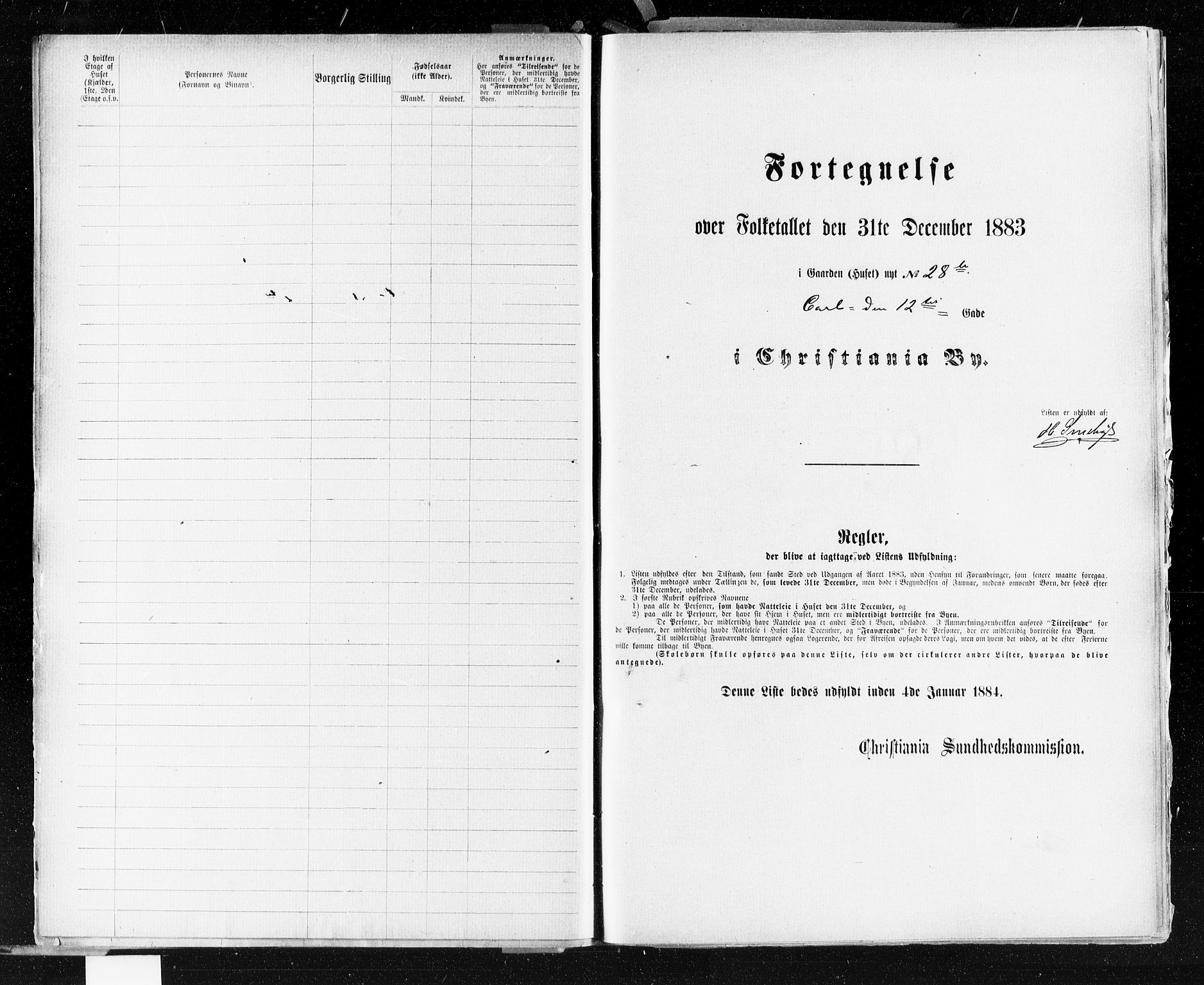 OBA, Kommunal folketelling 31.12.1883 for Kristiania kjøpstad, 1883, s. 2083