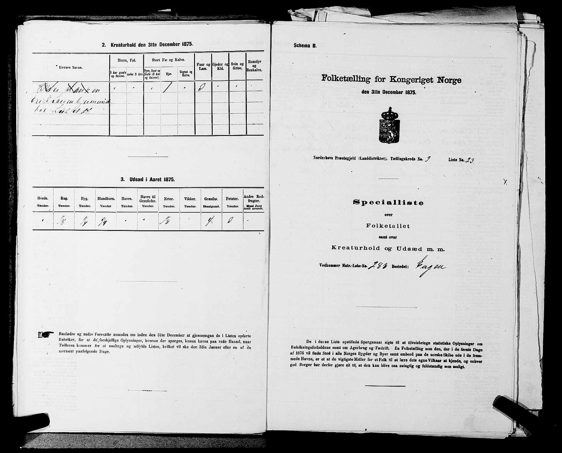 SAKO, Folketelling 1875 for 0613L Norderhov prestegjeld, Norderhov sokn, Haug sokn og Lunder sokn, 1875, s. 1847