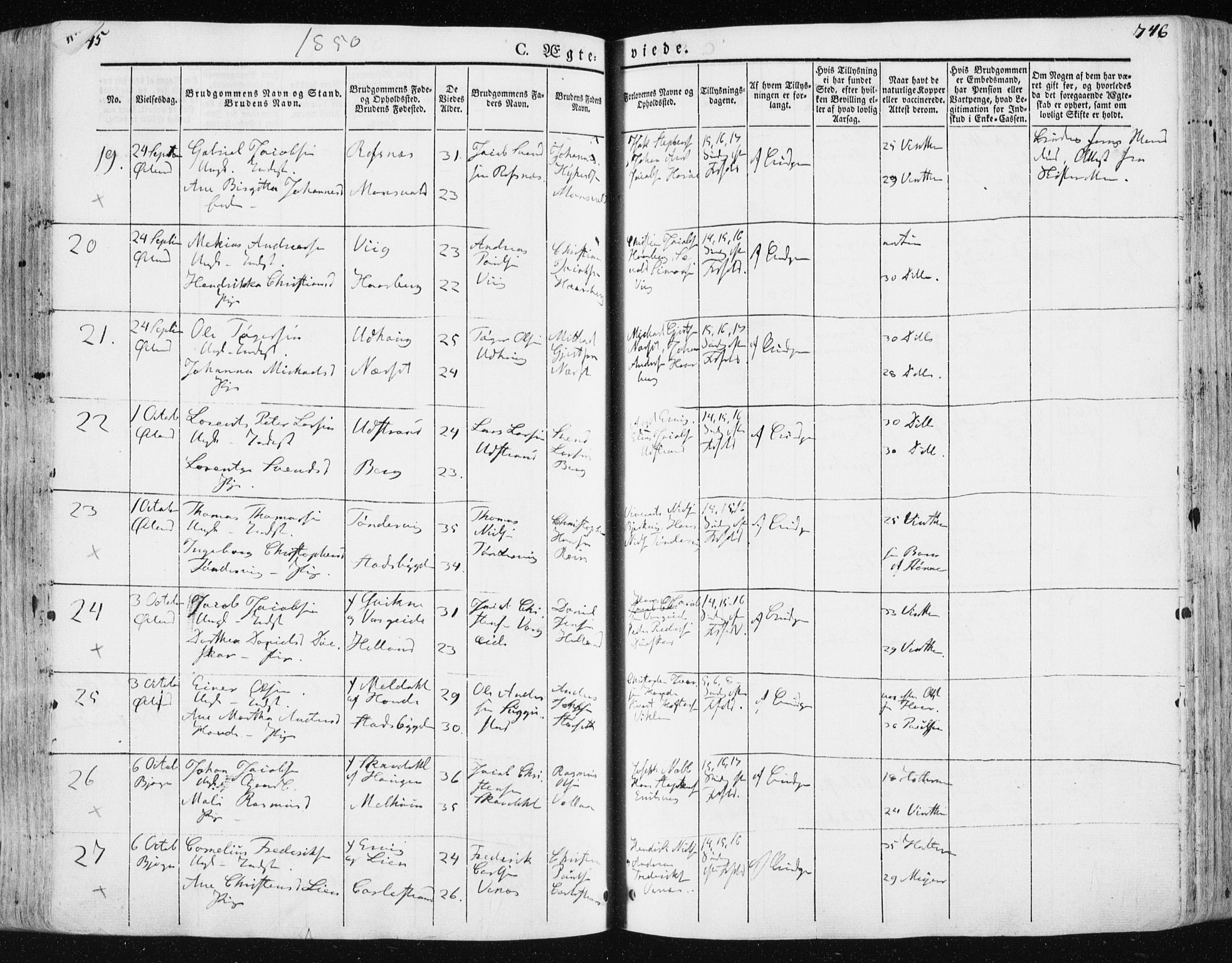 Ministerialprotokoller, klokkerbøker og fødselsregistre - Sør-Trøndelag, SAT/A-1456/659/L0736: Ministerialbok nr. 659A06, 1842-1856, s. 745-746