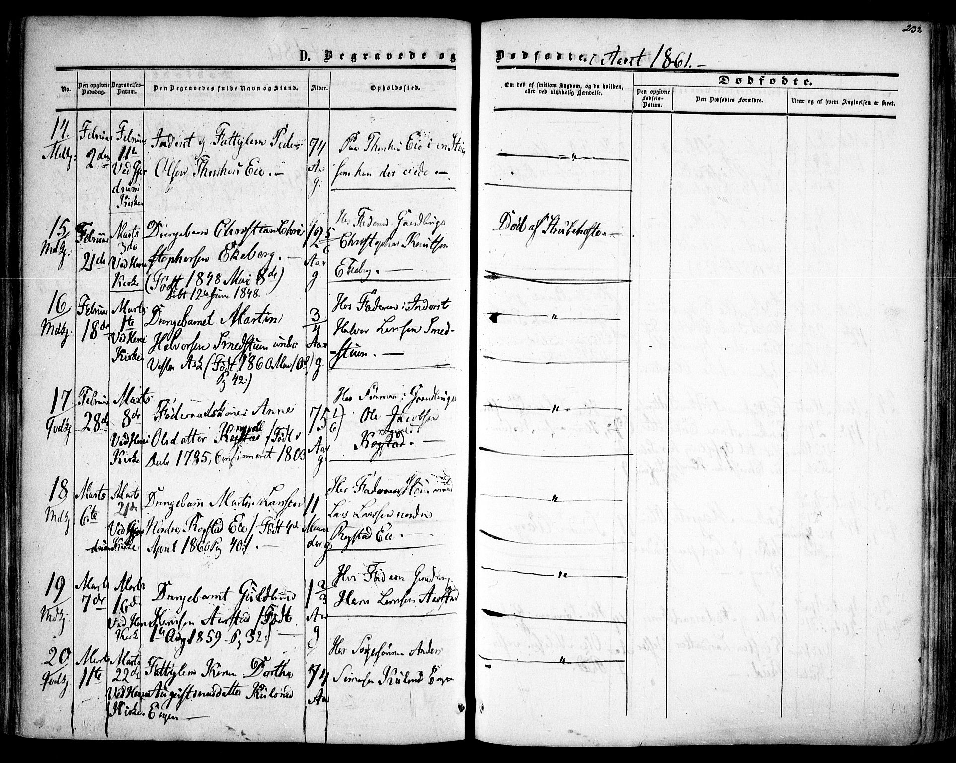 Gjerdrum prestekontor Kirkebøker, AV/SAO-A-10412b/F/Fa/L0007: Ministerialbok nr. I 7, 1857-1866, s. 232