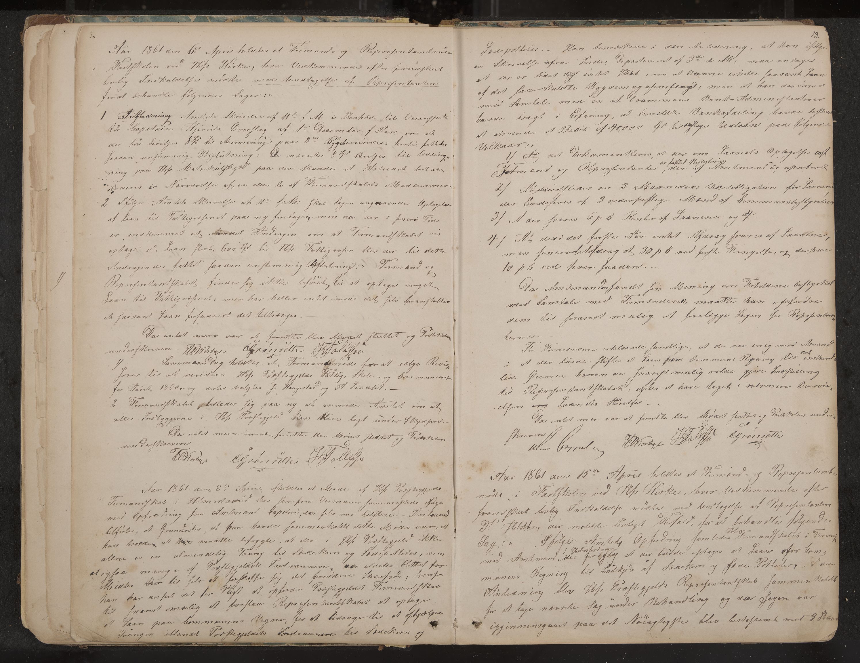 Hof formannskap og sentraladministrasjon, IKAK/0714021-1/A/Aa/L0002: Møtebok med register, 1859-1873, s. 13