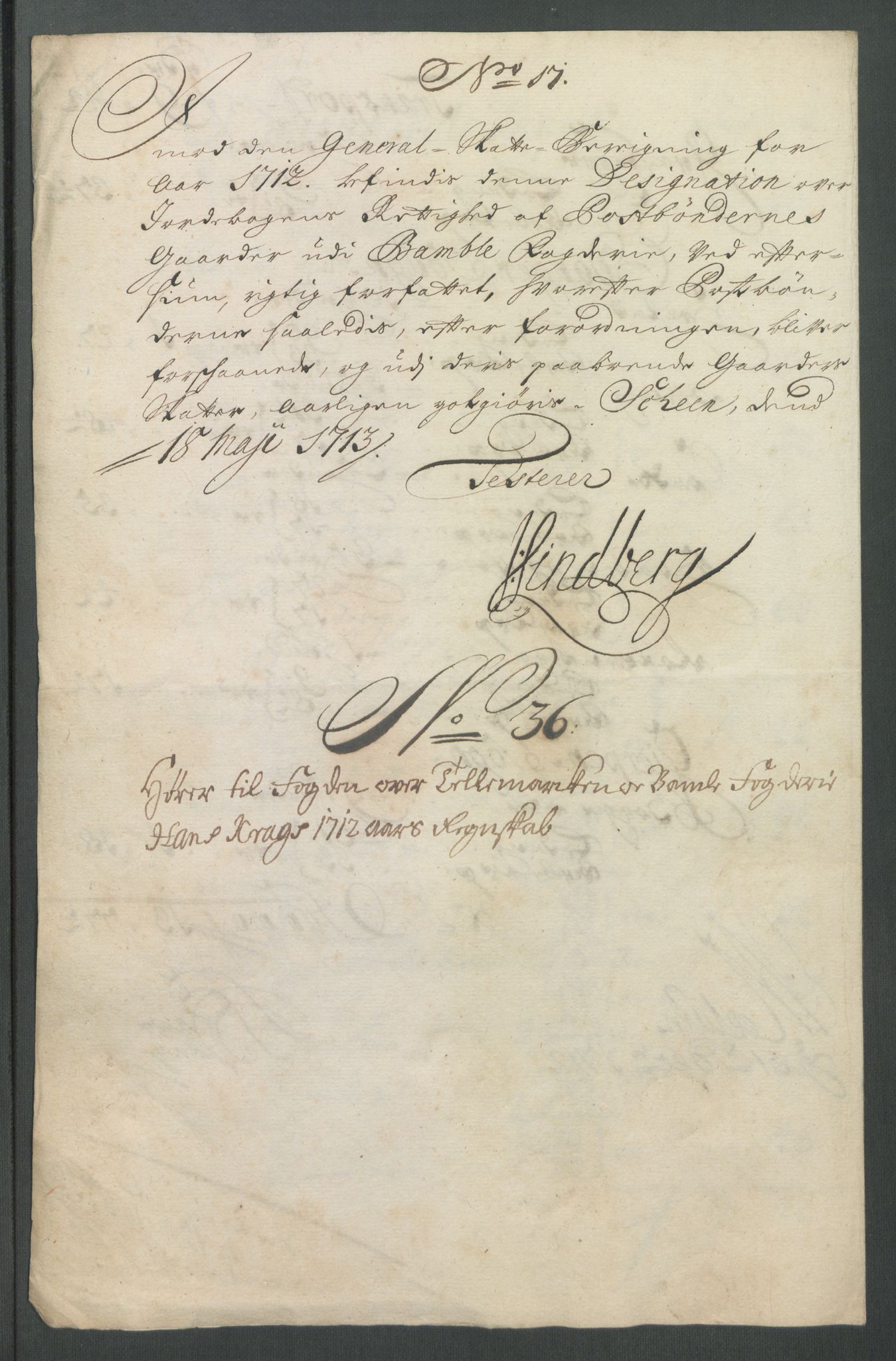 Rentekammeret inntil 1814, Reviderte regnskaper, Fogderegnskap, AV/RA-EA-4092/R36/L2123: Fogderegnskap Øvre og Nedre Telemark og Bamble, 1712, s. 291