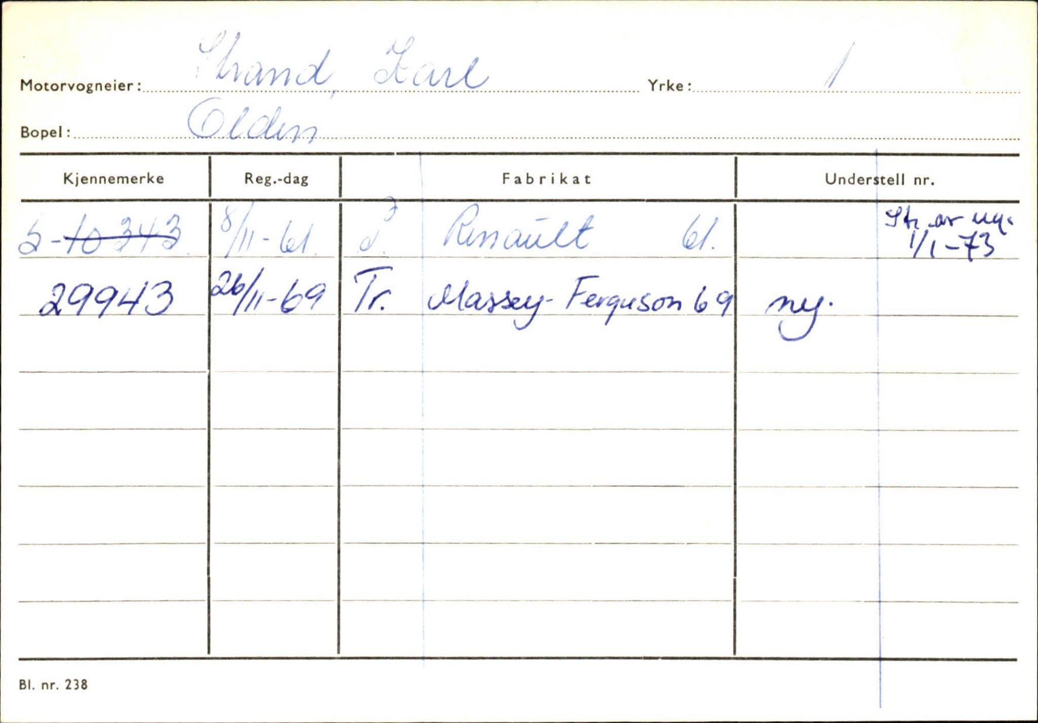 Statens vegvesen, Sogn og Fjordane vegkontor, AV/SAB-A-5301/4/F/L0131: Eigarregister Høyanger P-Å. Stryn S-Å, 1945-1975, s. 1493