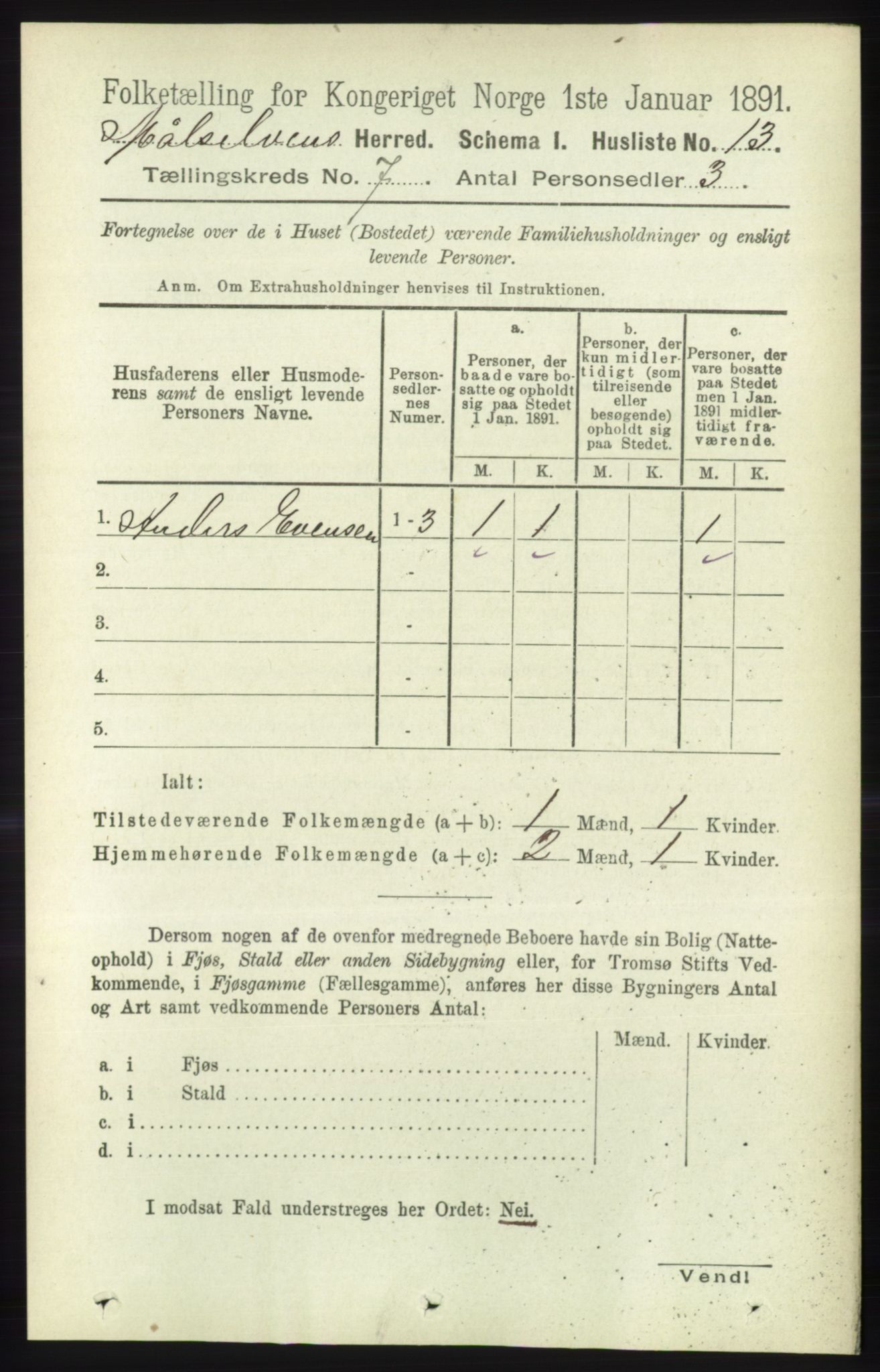 RA, Folketelling 1891 for 1924 Målselv herred, 1891, s. 2185