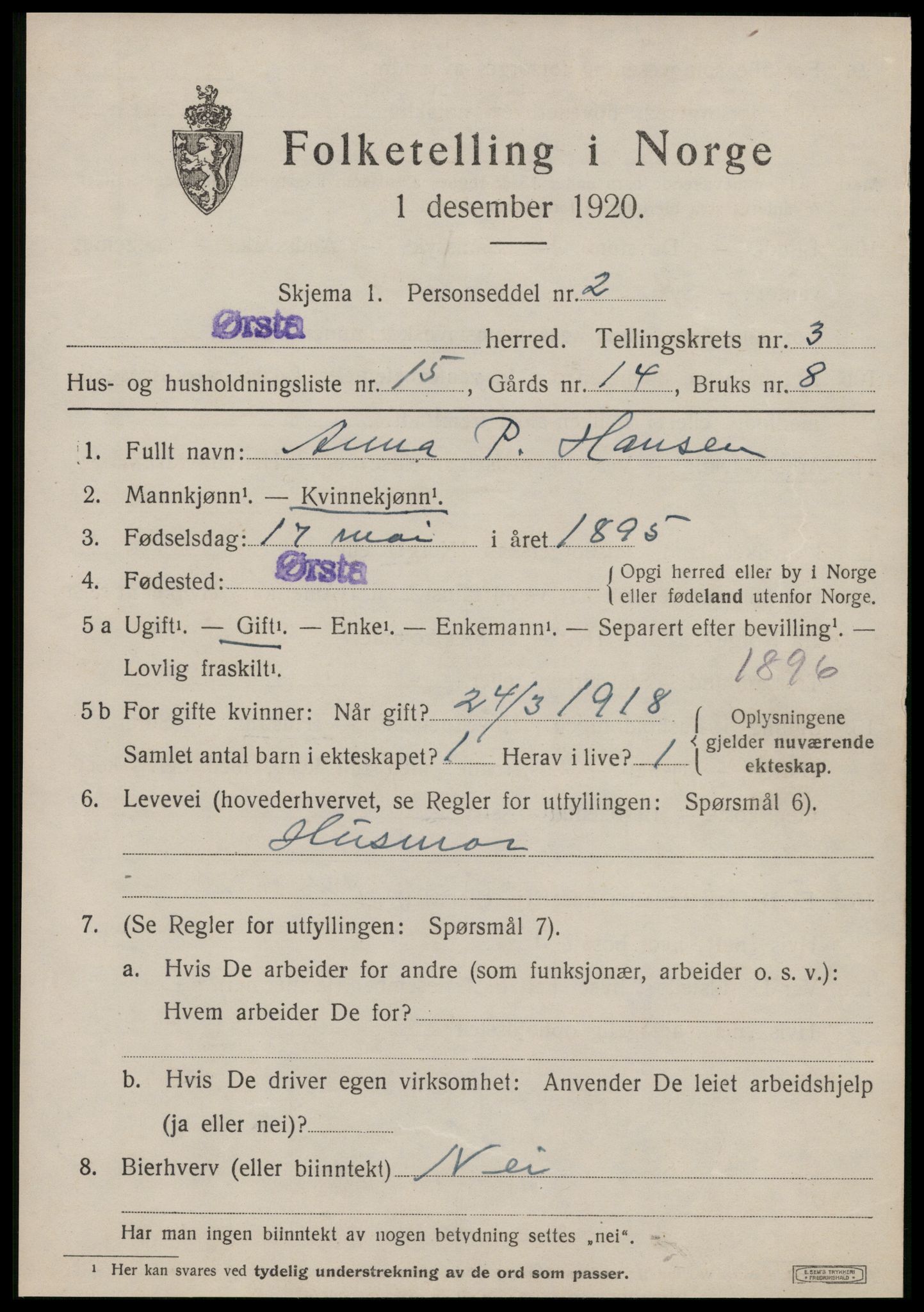 SAT, Folketelling 1920 for 1520 Ørsta herred, 1920, s. 2756