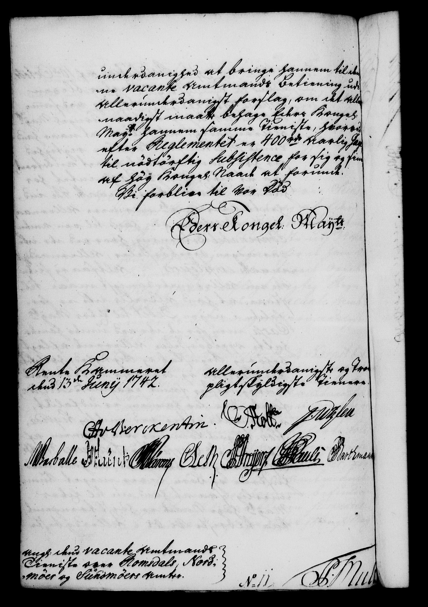 Rentekammeret, Kammerkanselliet, RA/EA-3111/G/Gf/Gfa/L0025: Norsk relasjons- og resolusjonsprotokoll (merket RK 52.25), 1742, s. 372