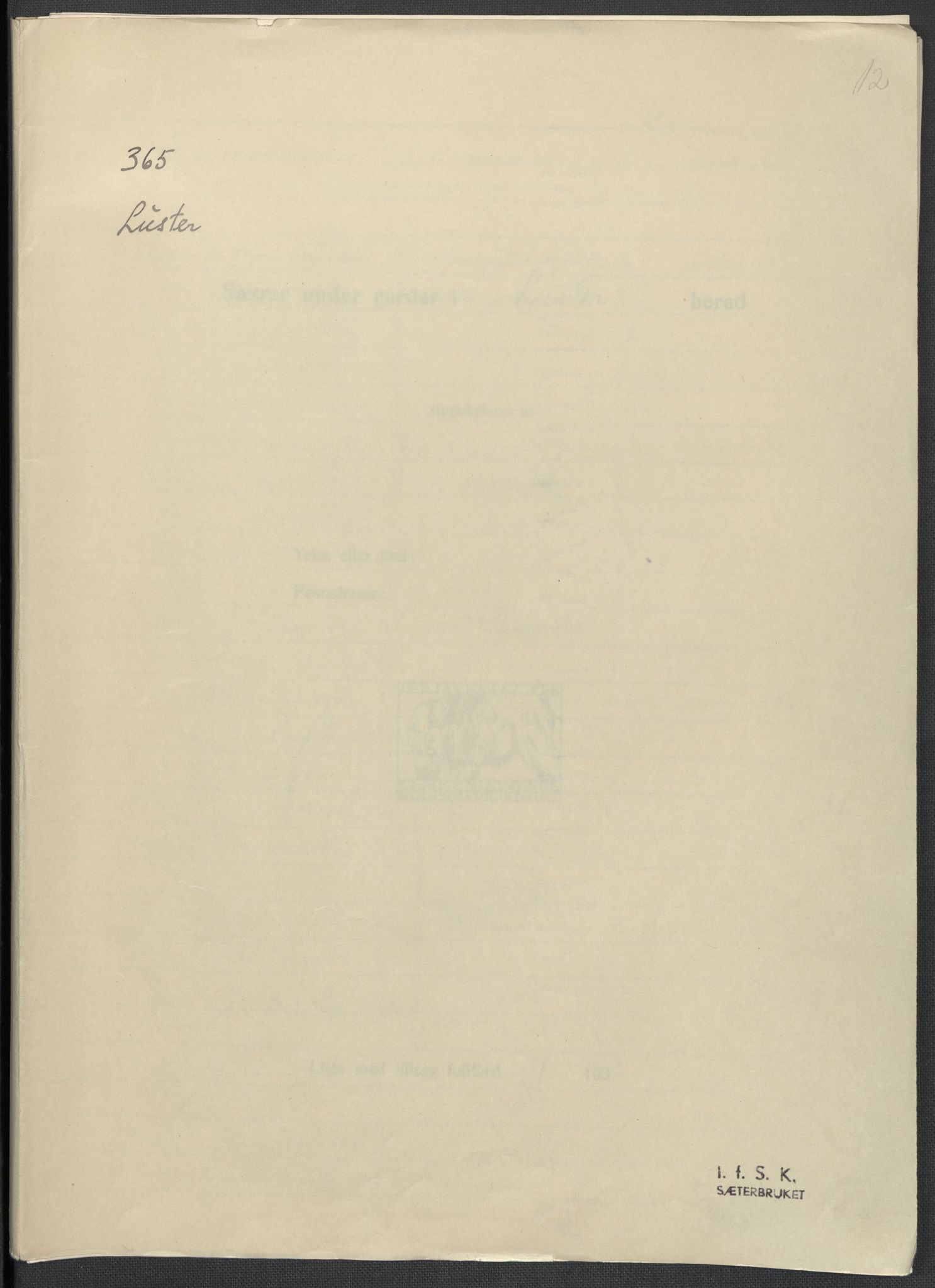 Instituttet for sammenlignende kulturforskning, AV/RA-PA-0424/F/Fc/L0011/0001: Eske B11: / Sogn og Fjordane (perm XXVIII), 1934-1935, s. 12