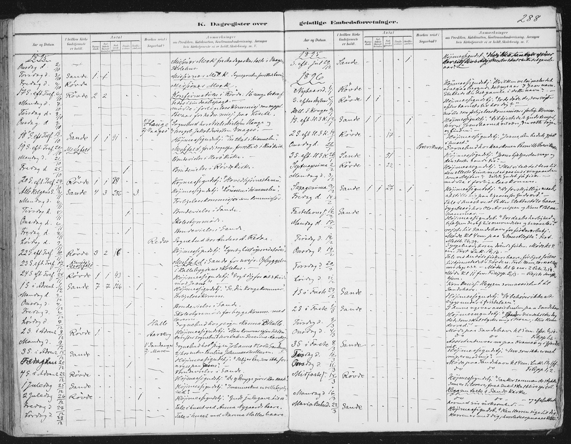 Ministerialprotokoller, klokkerbøker og fødselsregistre - Møre og Romsdal, SAT/A-1454/503/L0037: Ministerialbok nr. 503A05, 1884-1900, s. 288