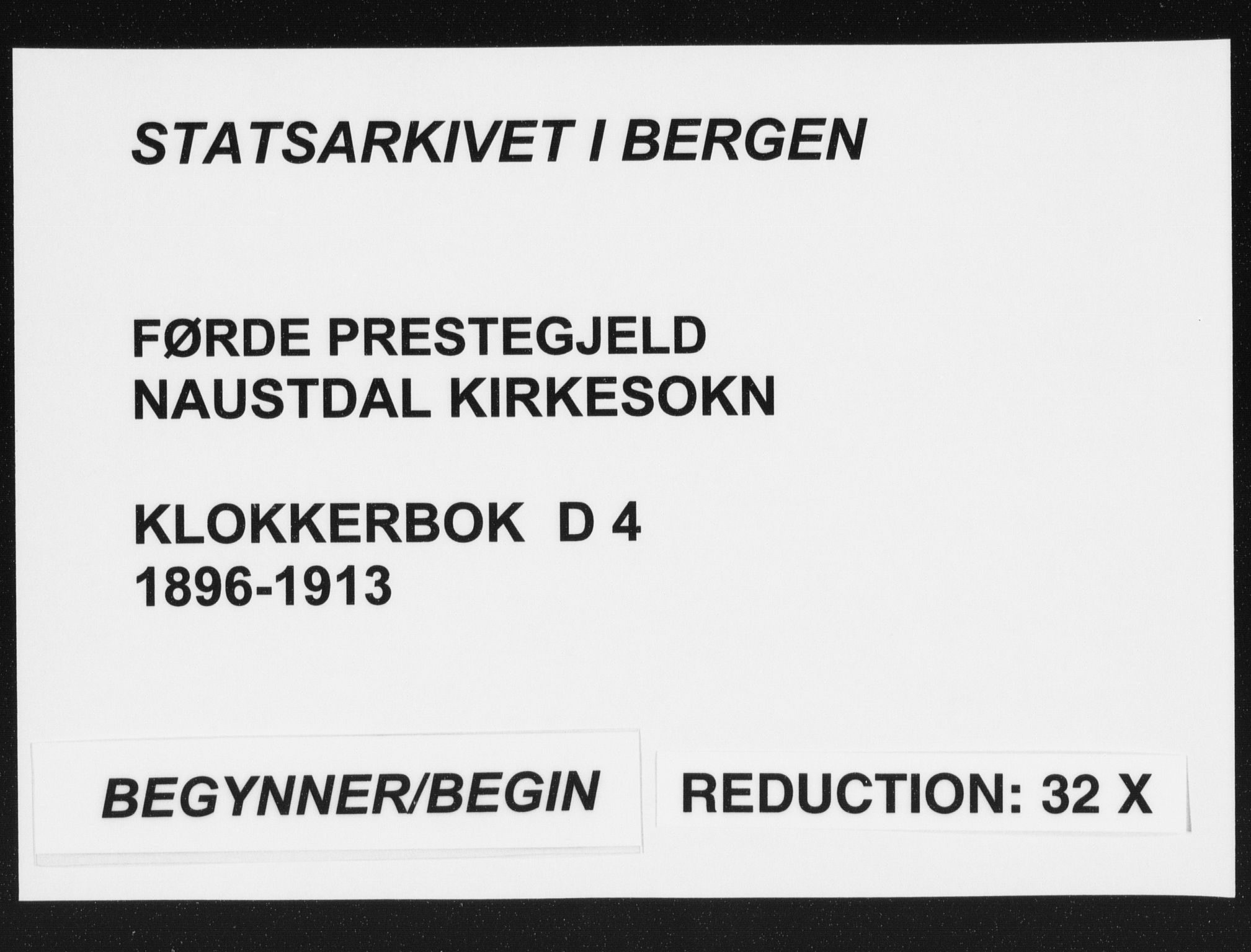 Førde sokneprestembete, SAB/A-79901/H/Hab/Habd/L0004: Klokkerbok nr. D 4, 1896-1913