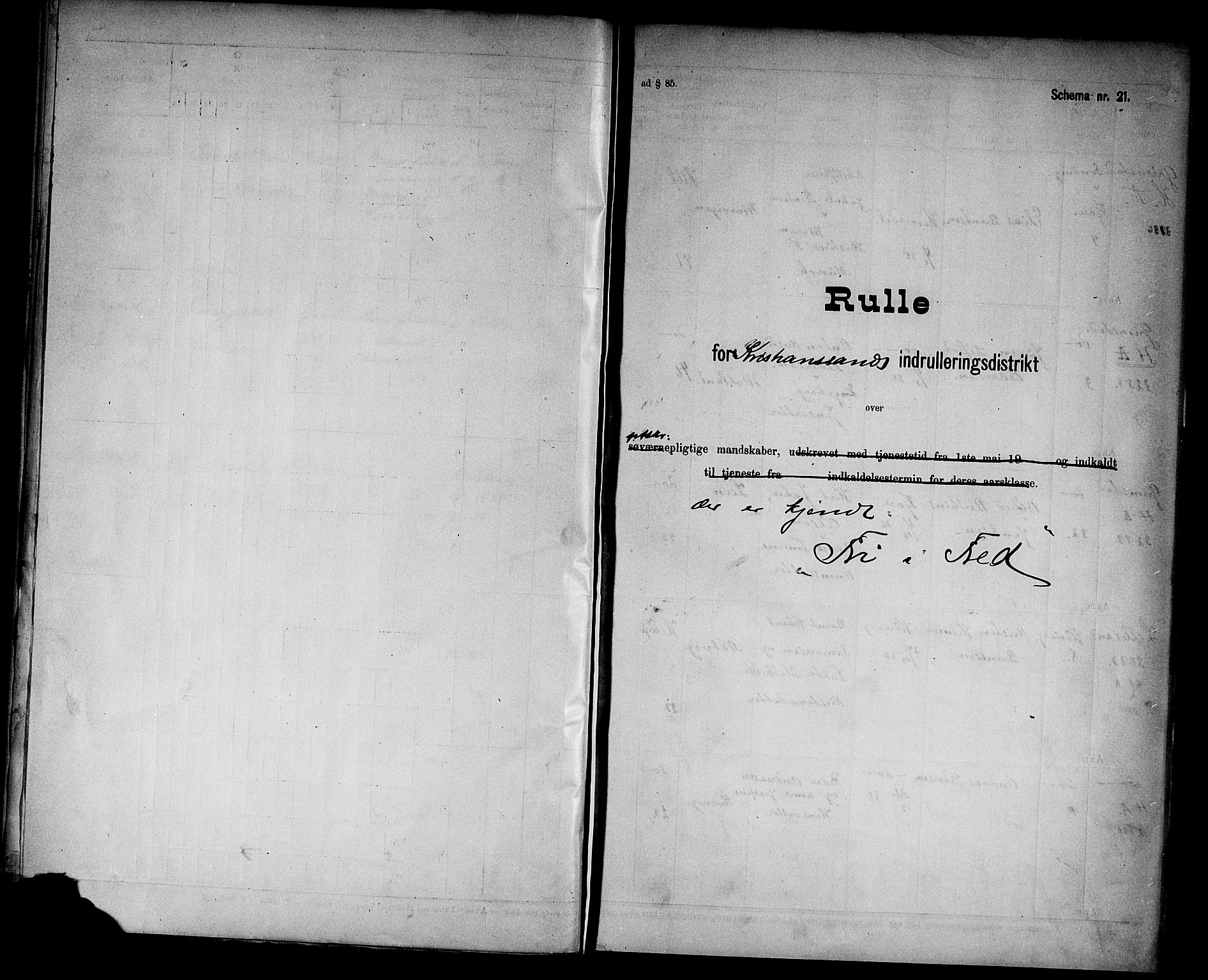 Kristiansand mønstringskrets, SAK/2031-0015/F/Fd/L0011: Rulle sjøvernepliktige, C-11, 1909, s. 37