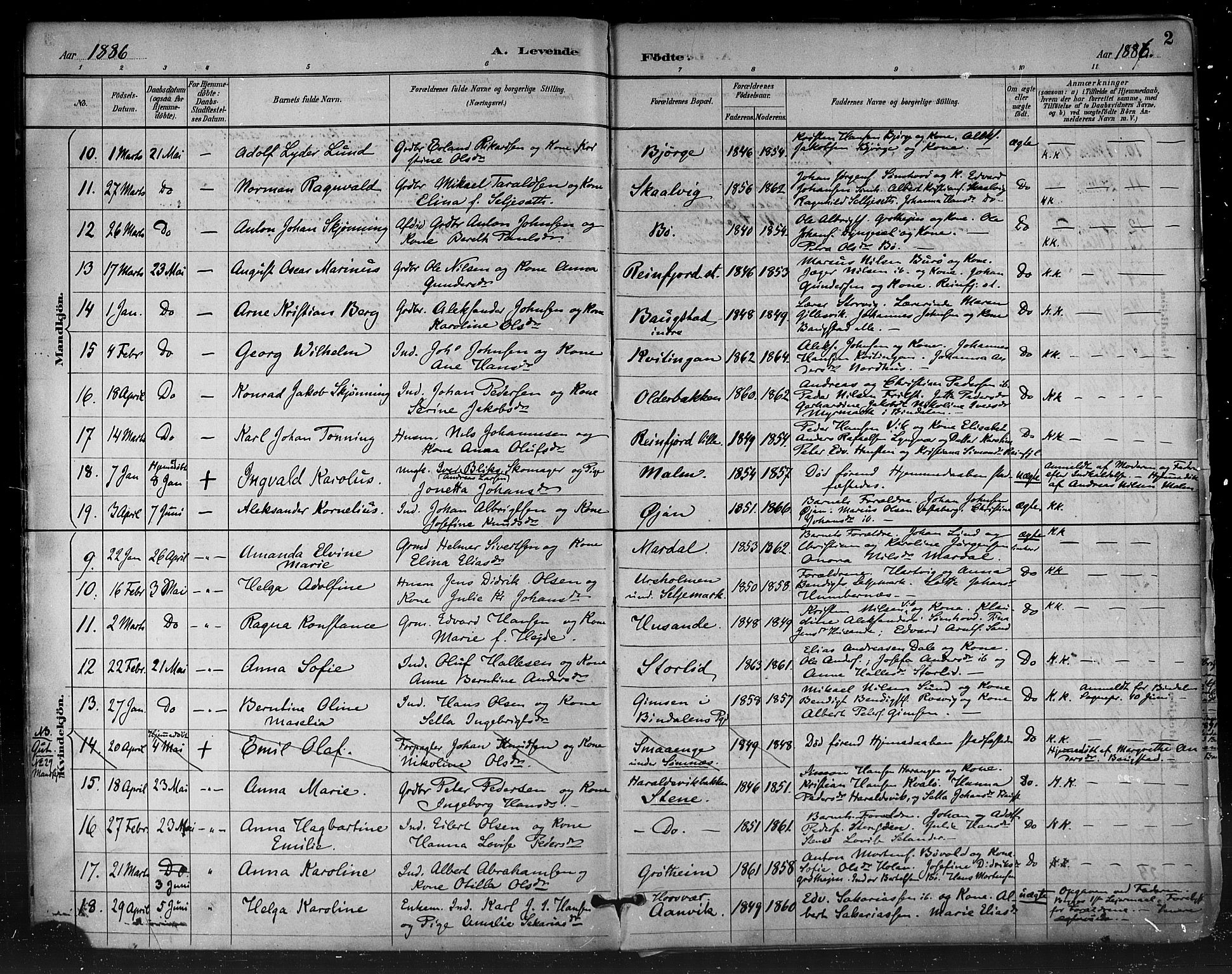 Ministerialprotokoller, klokkerbøker og fødselsregistre - Nordland, AV/SAT-A-1459/812/L0178: Ministerialbok nr. 812A07, 1886-1900, s. 2