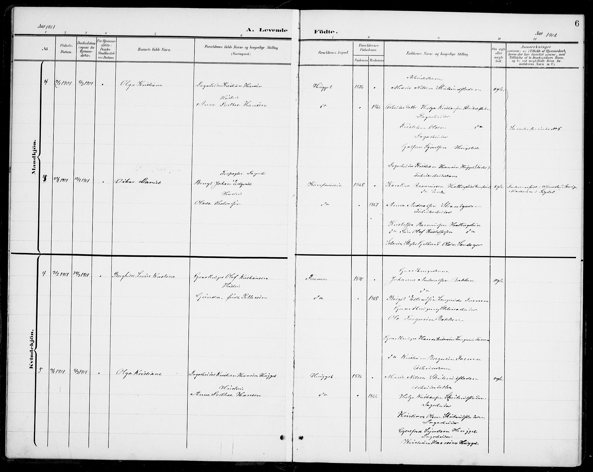 Modum kirkebøker, AV/SAKO-A-234/G/Gb/L0001: Klokkerbok nr. II 1, 1901-1942, s. 6