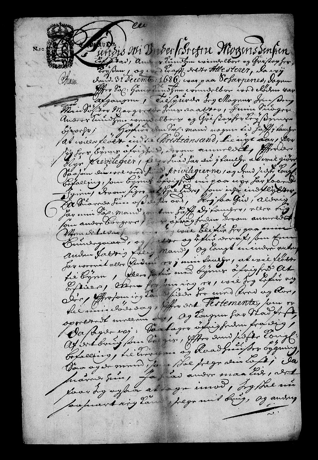 Stattholderembetet 1572-1771, RA/EA-2870/Af/L0001: Avskrifter av vedlegg til originale supplikker, nummerert i samsvar med supplikkbøkene, 1683-1687, s. 131