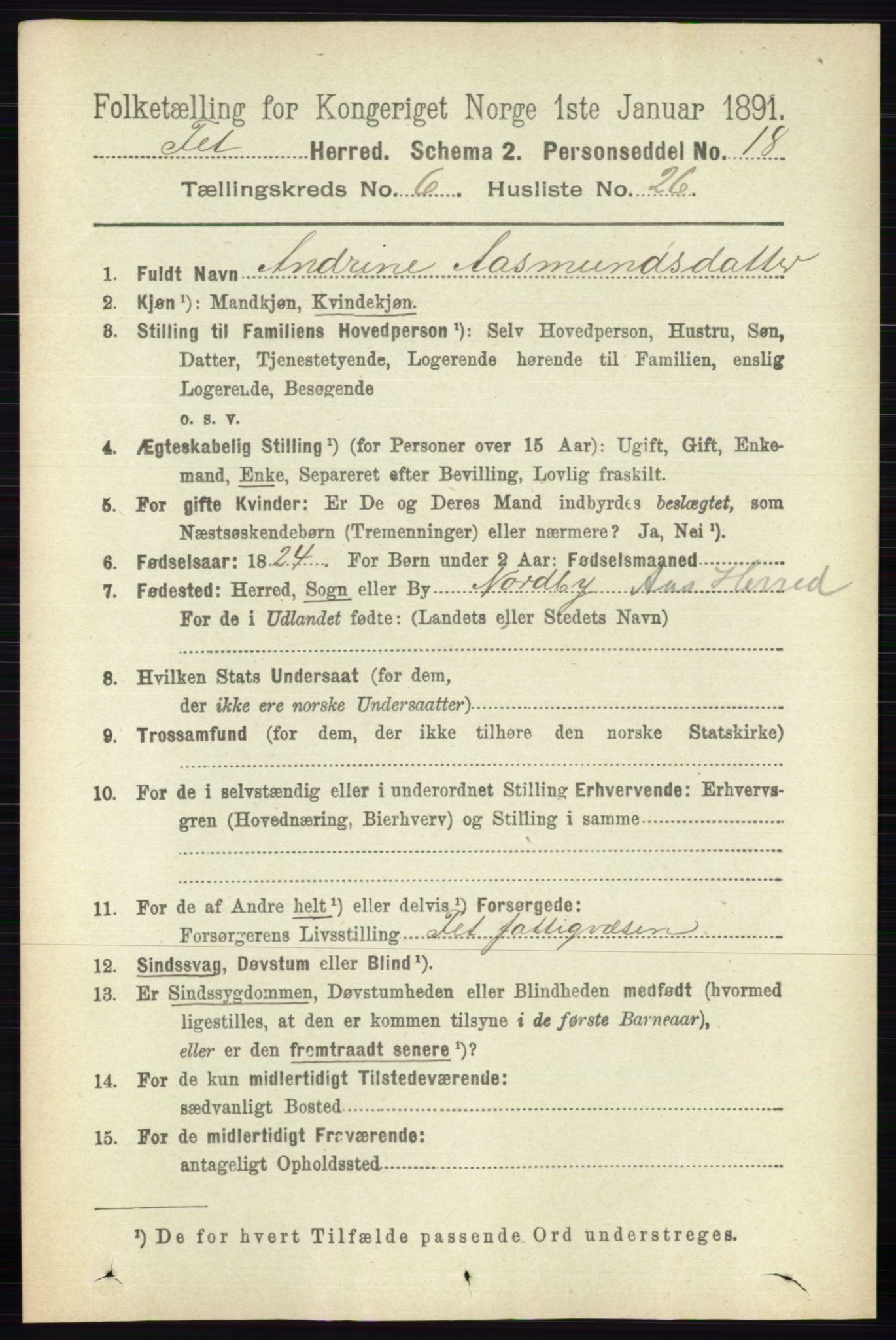 RA, Folketelling 1891 for 0227 Fet herred, 1891, s. 2121