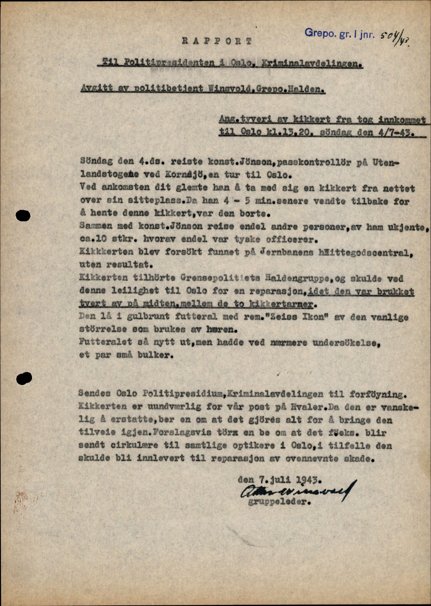 Forsvarets Overkommando. 2 kontor. Arkiv 11.4. Spredte tyske arkivsaker, AV/RA-RAFA-7031/D/Dar/Darc/L0006: BdSN, 1942-1945, s. 1170