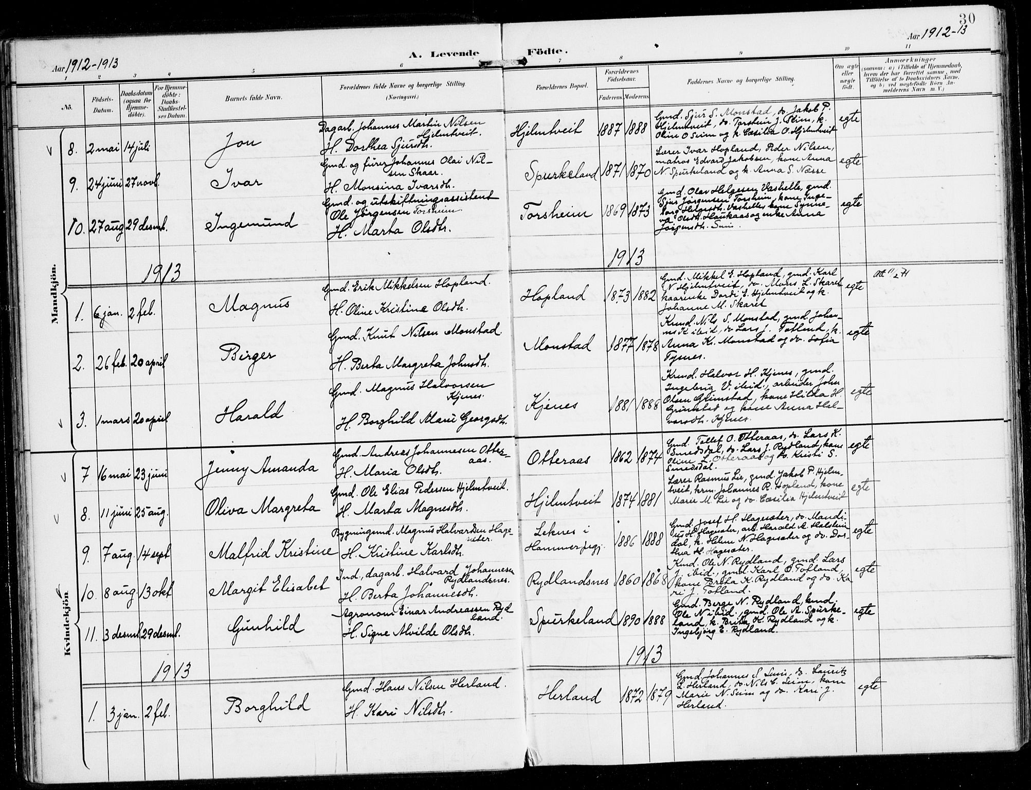 Alversund Sokneprestembete, AV/SAB-A-73901/H/Ha/Haa/Haad/L0004: Ministerialbok nr. D 4, 1898-1926, s. 30