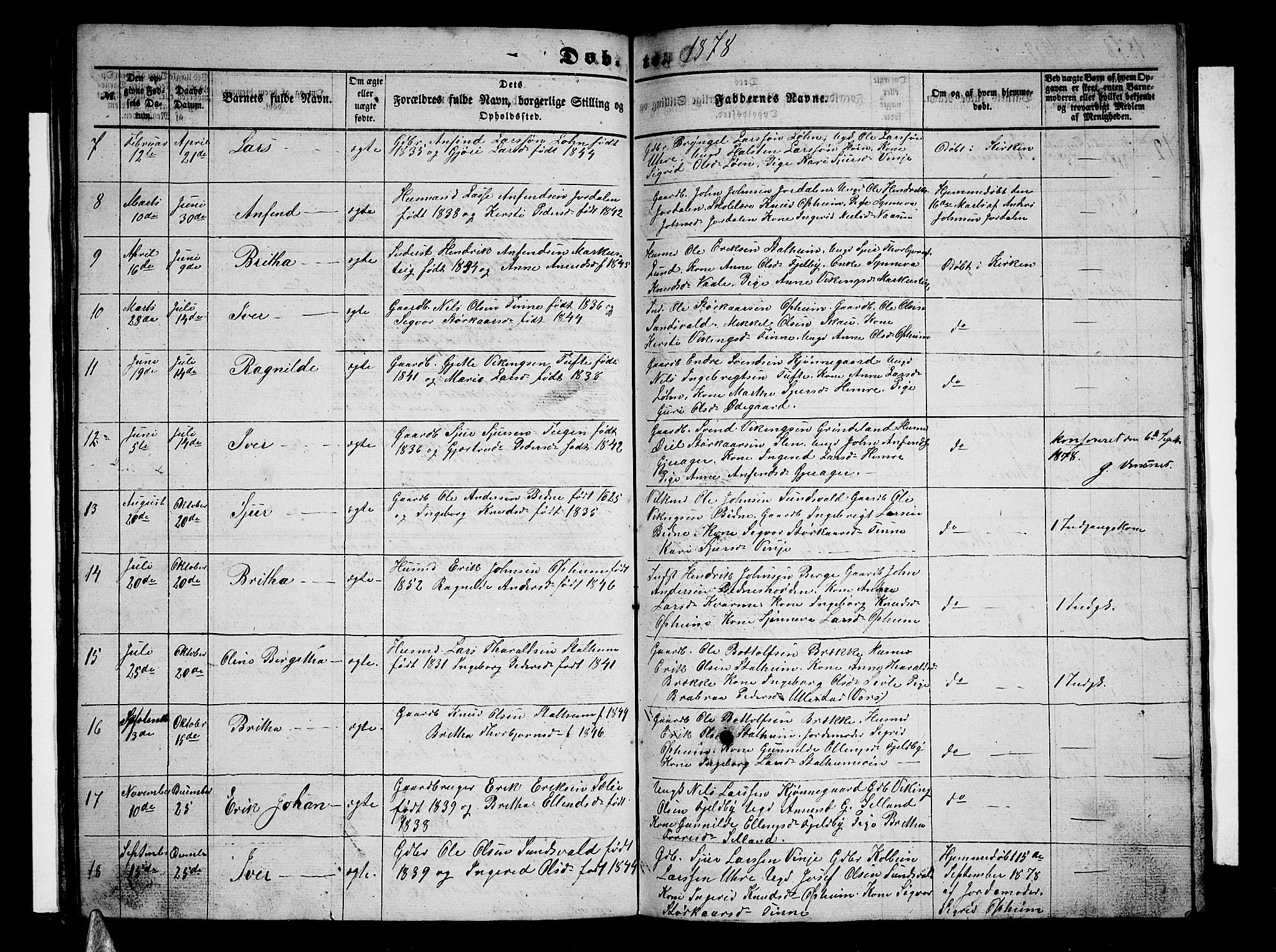 Vossestrand Sokneprestembete, AV/SAB-A-79101/H/Hab: Klokkerbok nr. A 1, 1855-1879