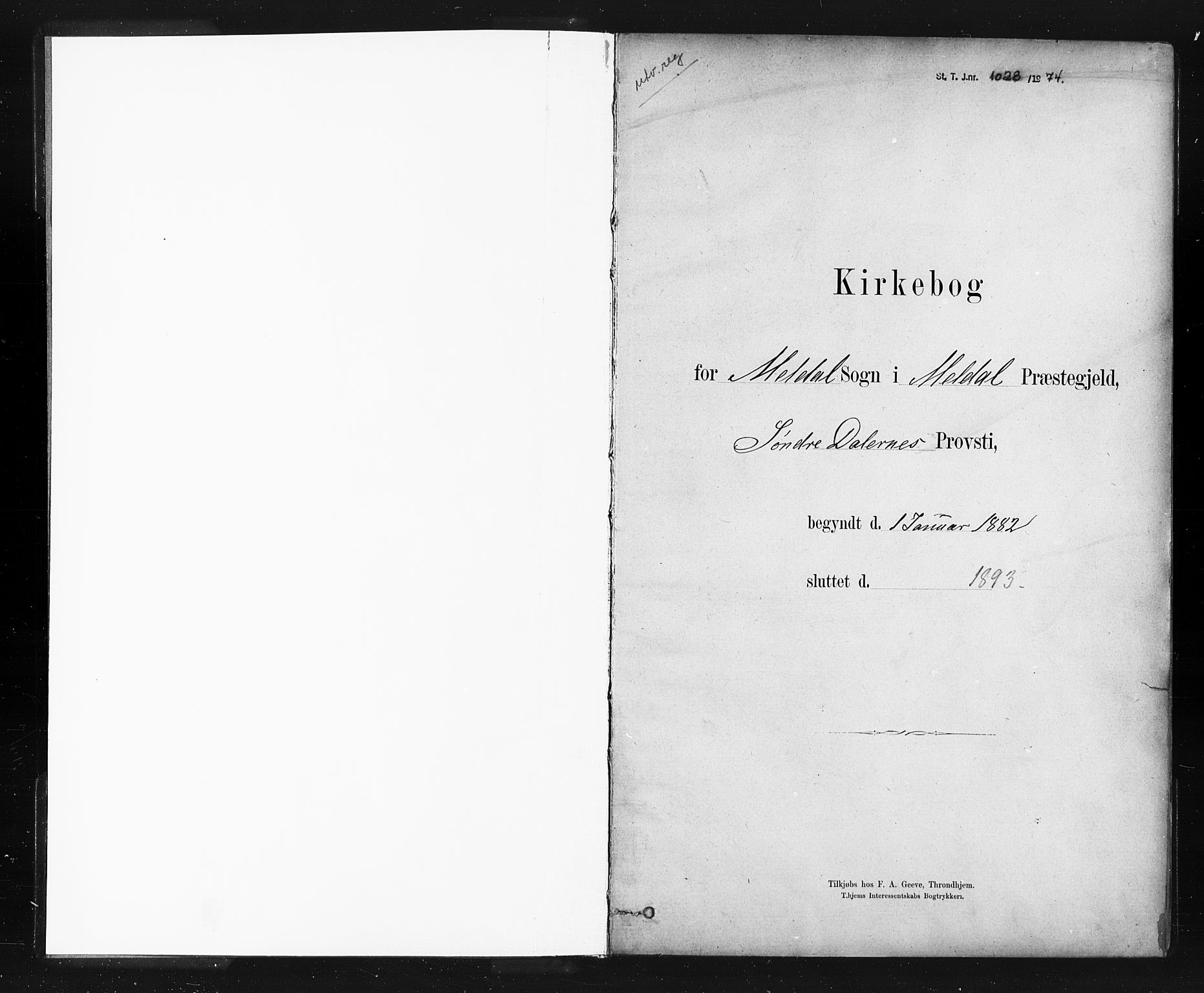 Ministerialprotokoller, klokkerbøker og fødselsregistre - Sør-Trøndelag, SAT/A-1456/672/L0857: Ministerialbok nr. 672A09, 1882-1893