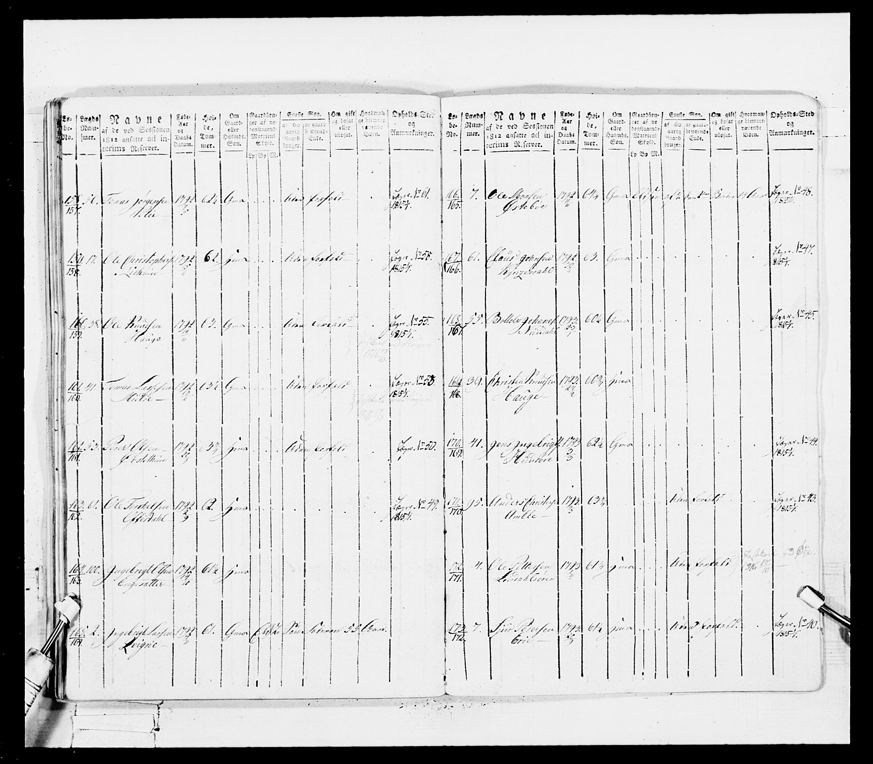 Generalitets- og kommissariatskollegiet, Det kongelige norske kommissariatskollegium, AV/RA-EA-5420/E/Eh/L0100: Bergenhusiske skarpskytterbataljon, 1812, s. 173