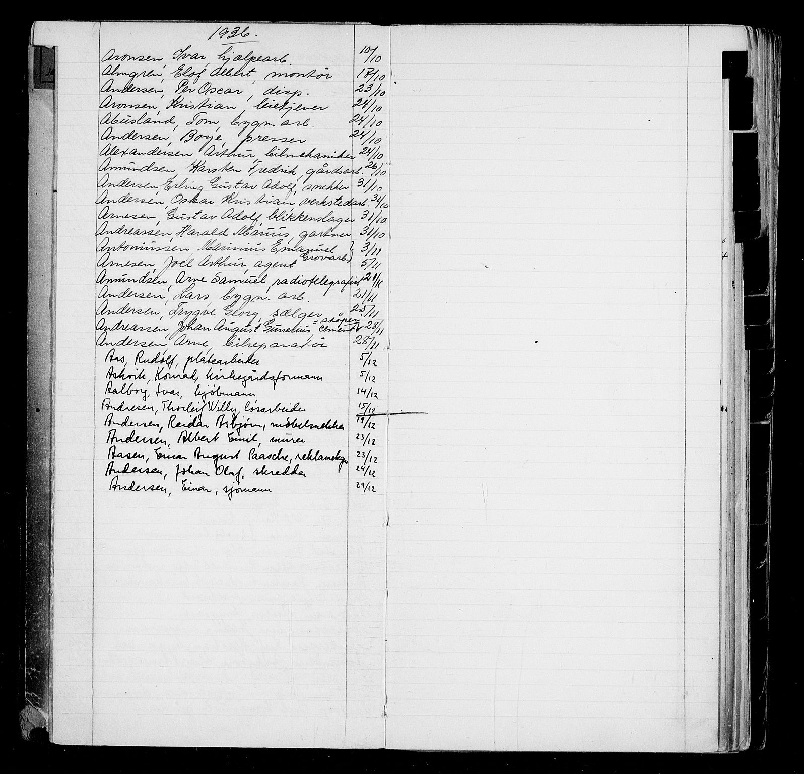 Oslo byfogd avd. I, AV/SAO-A-10220/L/La/L0004: Vigselsregister, 1926-1936, s. 9