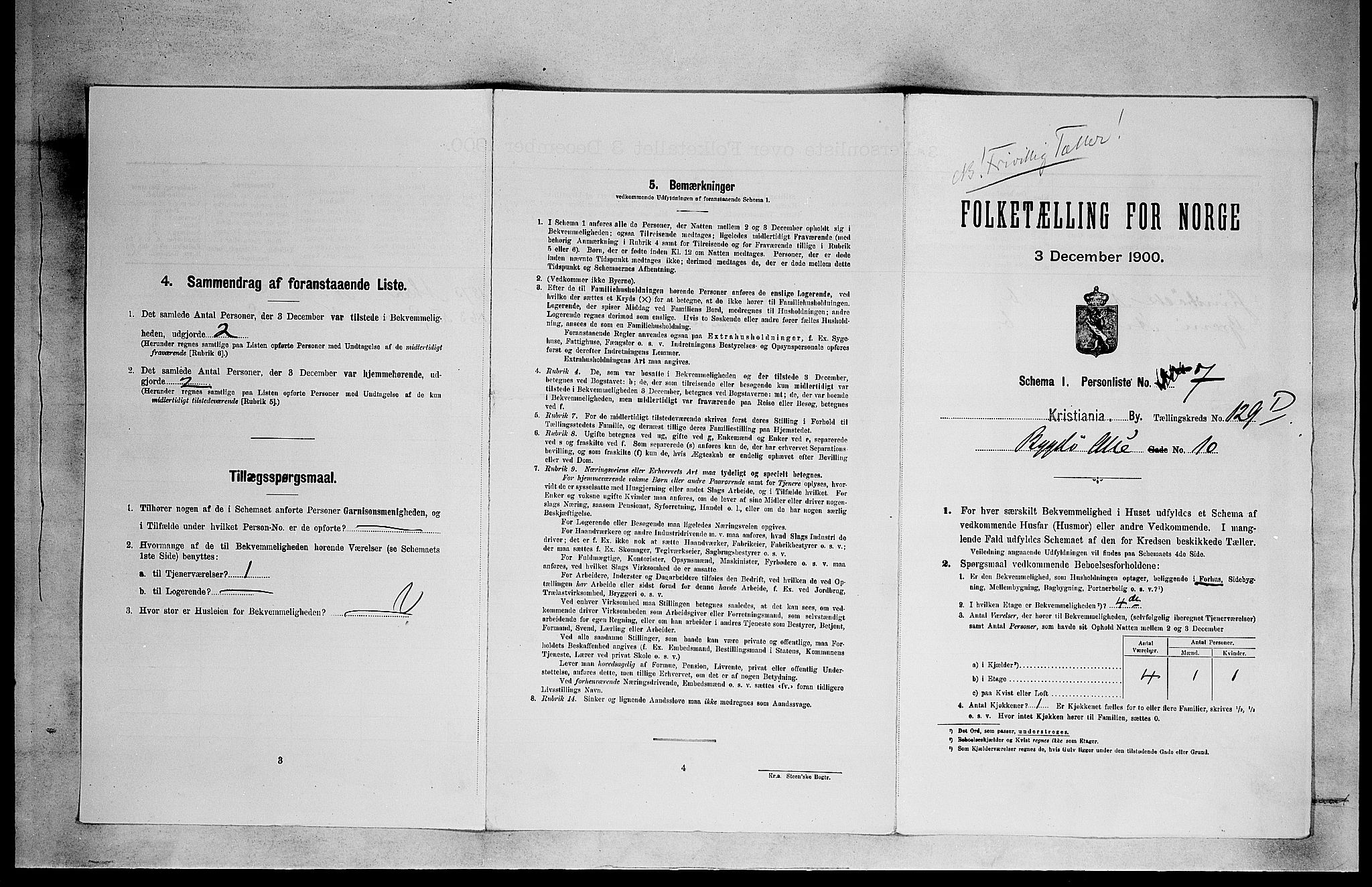 SAO, Folketelling 1900 for 0301 Kristiania kjøpstad, 1900, s. 9719