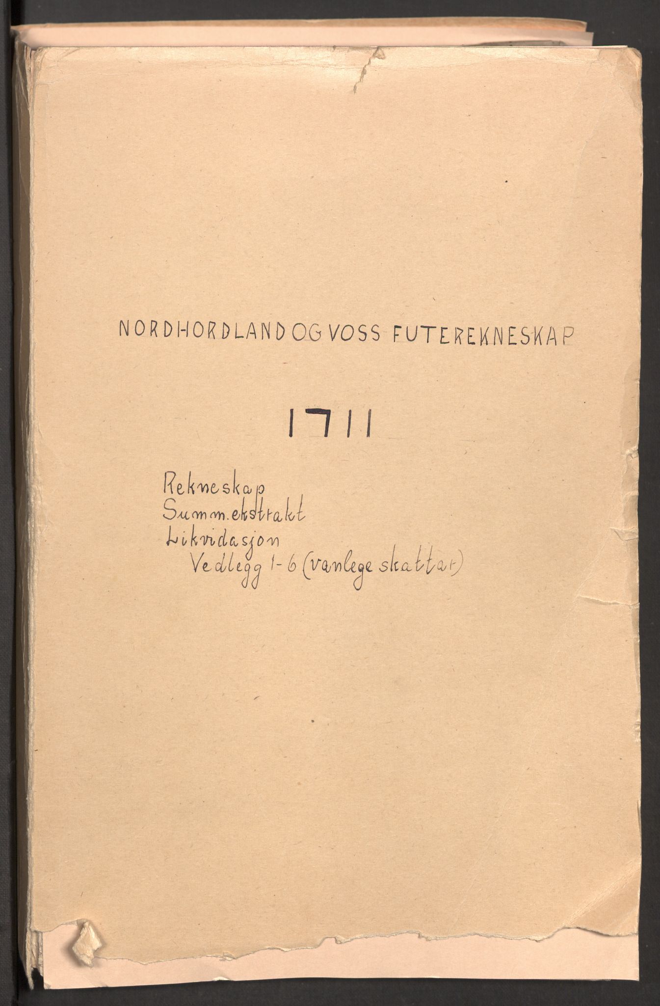 Rentekammeret inntil 1814, Reviderte regnskaper, Fogderegnskap, AV/RA-EA-4092/R51/L3192: Fogderegnskap Nordhordland og Voss, 1711, s. 2