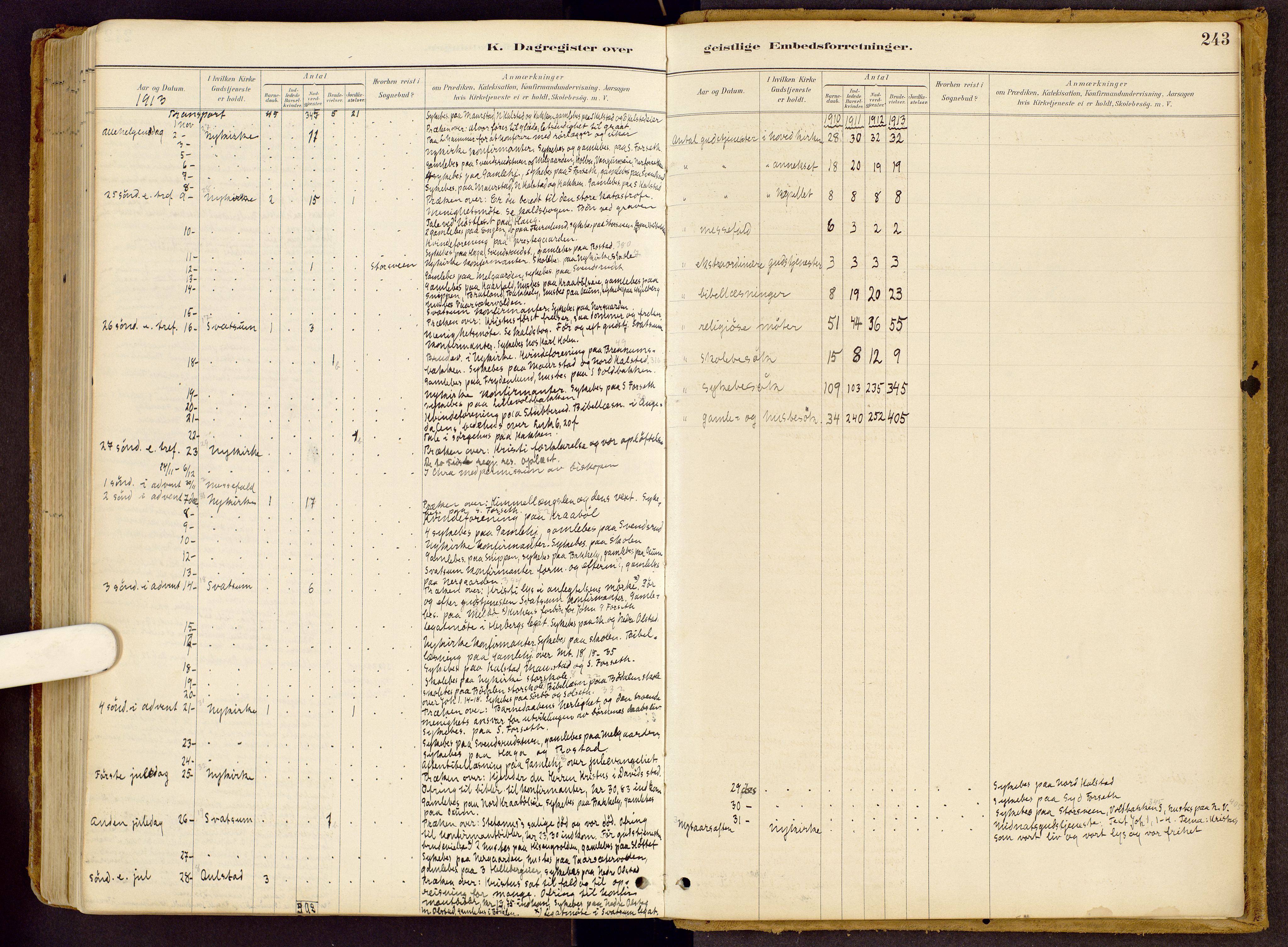 Vestre Gausdal prestekontor, AV/SAH-PREST-094/H/Ha/Haa/L0002: Ministerialbok nr. 2, 1887-1918, s. 243