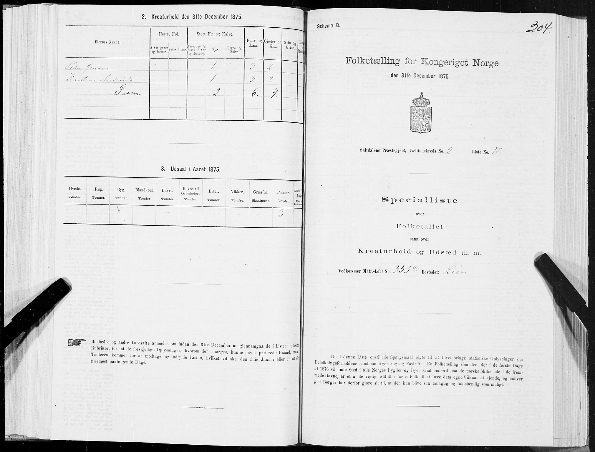 SAT, Folketelling 1875 for 1840P Saltdal prestegjeld, 1875, s. 1204