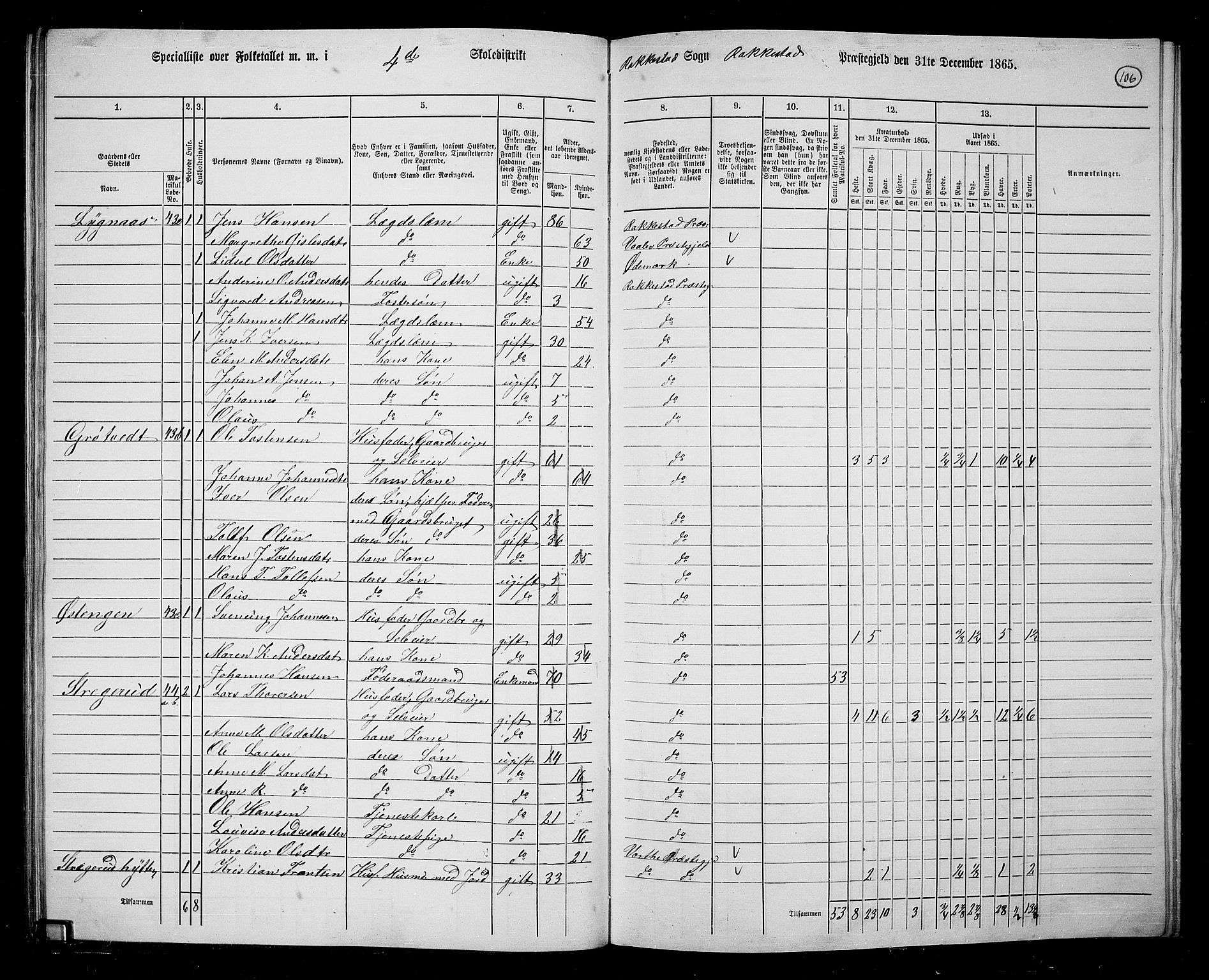 RA, Folketelling 1865 for 0128P Rakkestad prestegjeld, 1865, s. 104