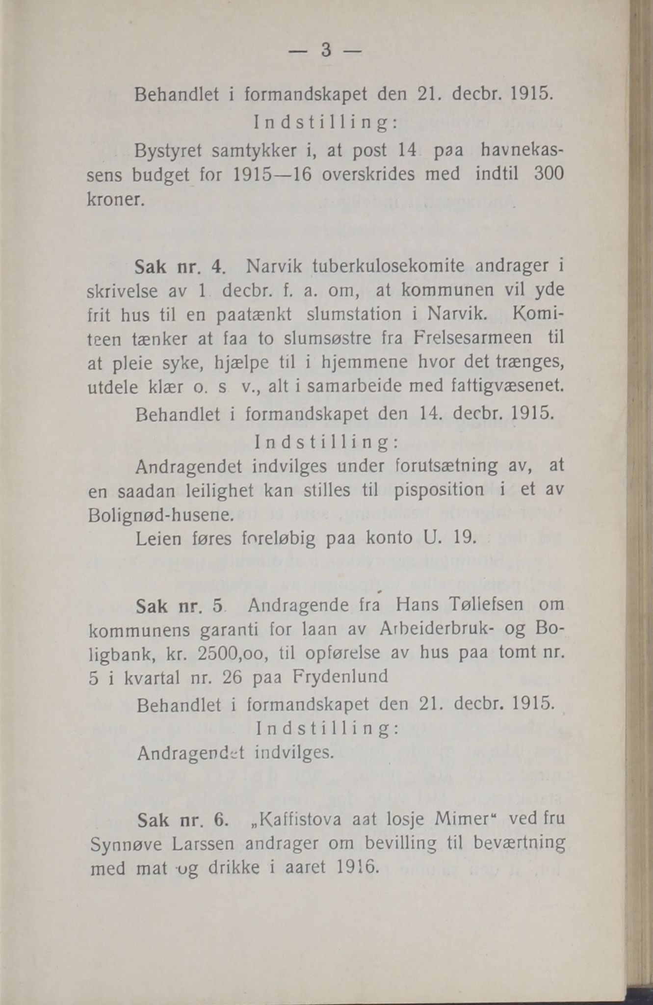 Narvik kommune. Formannskap , AIN/K-18050.150/A/Ab/L0006: Møtebok, 1916