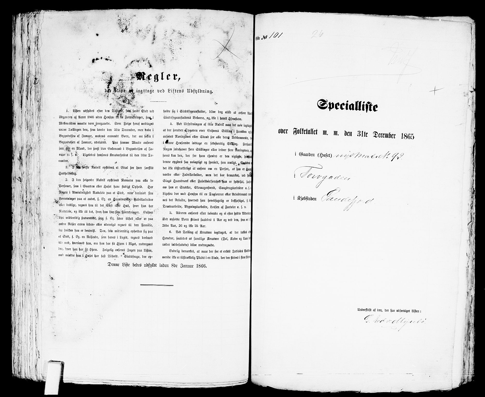 RA, Folketelling 1865 for 0706B Sandeherred prestegjeld, Sandefjord kjøpstad, 1865, s. 209