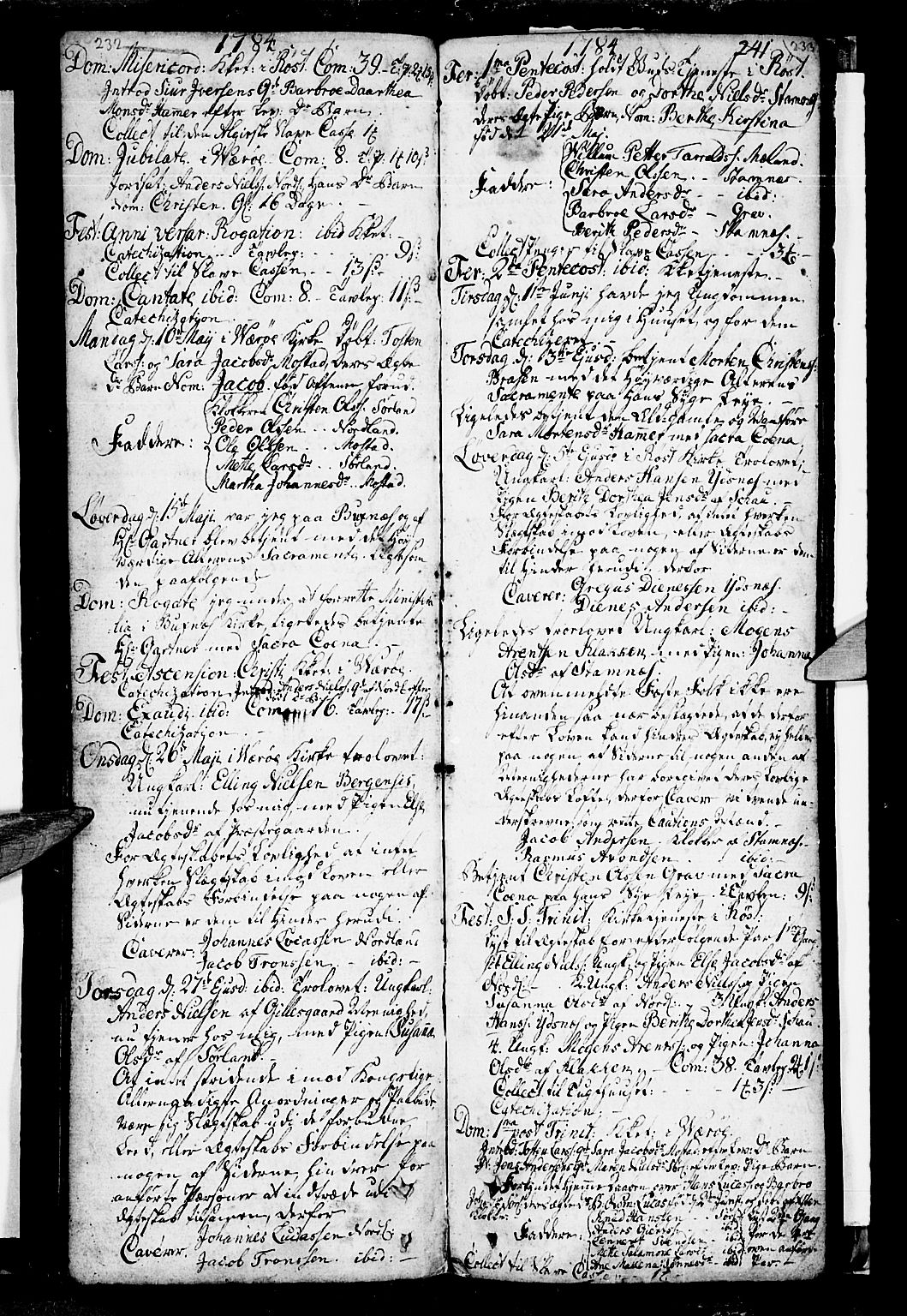 Ministerialprotokoller, klokkerbøker og fødselsregistre - Nordland, AV/SAT-A-1459/807/L0118: Ministerialbok nr. 807A01, 1752-1798, s. 232-233