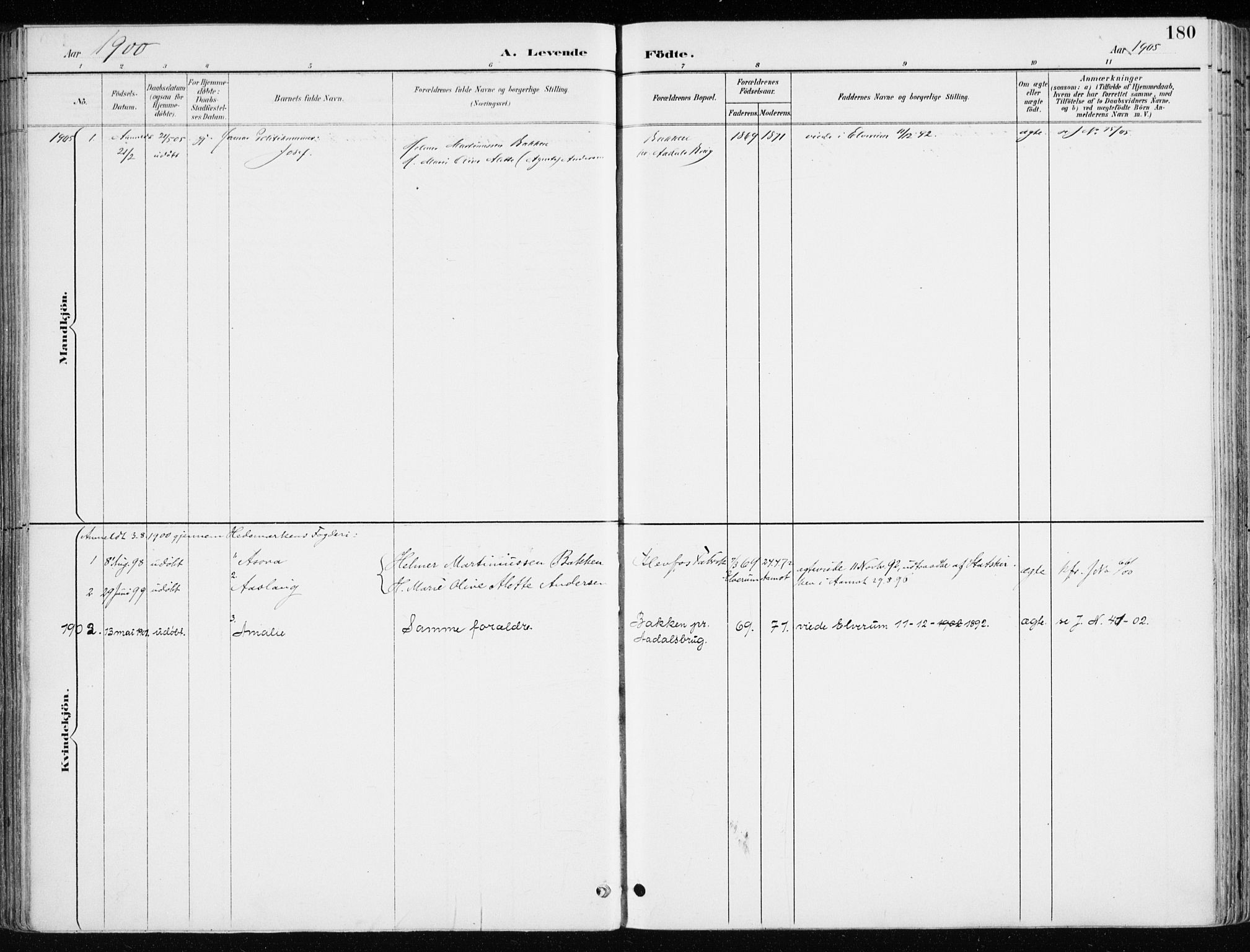 Løten prestekontor, AV/SAH-PREST-022/K/Ka/L0010: Ministerialbok nr. 10, 1892-1907, s. 180
