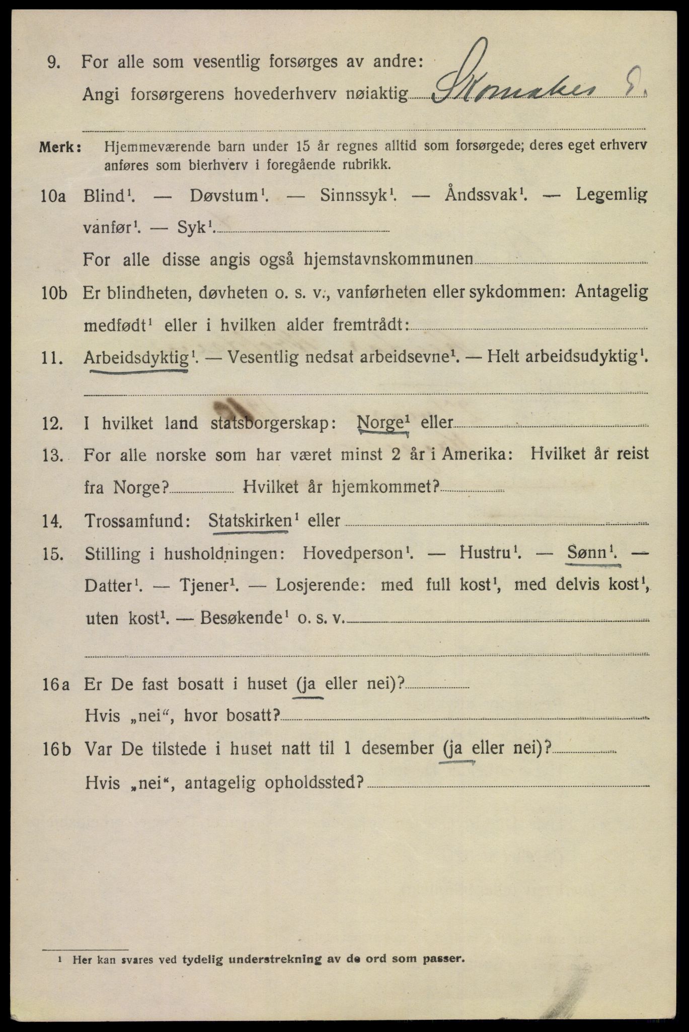 SAKO, Folketelling 1920 for 0801 Kragerø kjøpstad, 1920, s. 5850