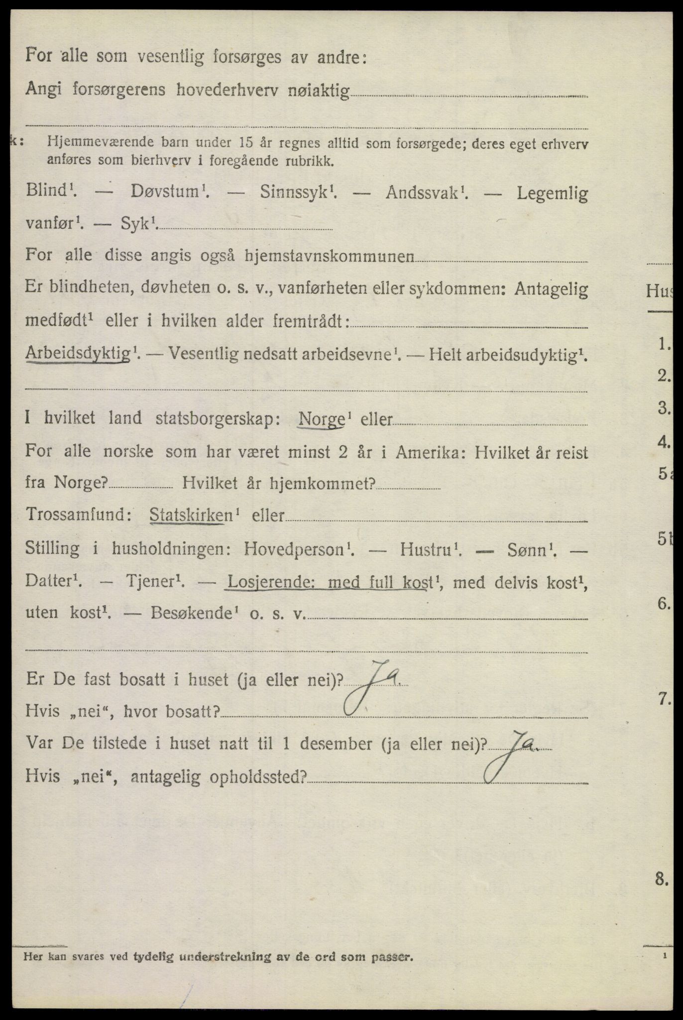 SAST, Folketelling 1920 for 1121 Time herred, 1920, s. 1282