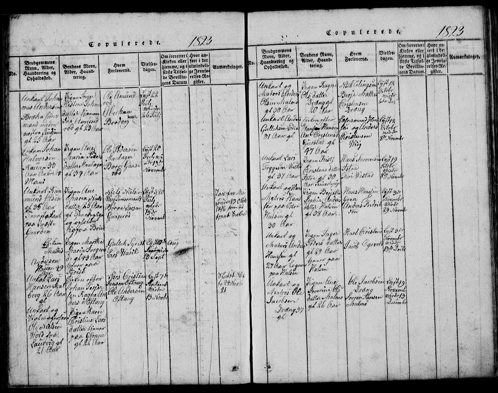 Tjølling kirkebøker, AV/SAKO-A-60/G/Ga/L0001: Klokkerbok nr. 1, 1814-1835, s. 402