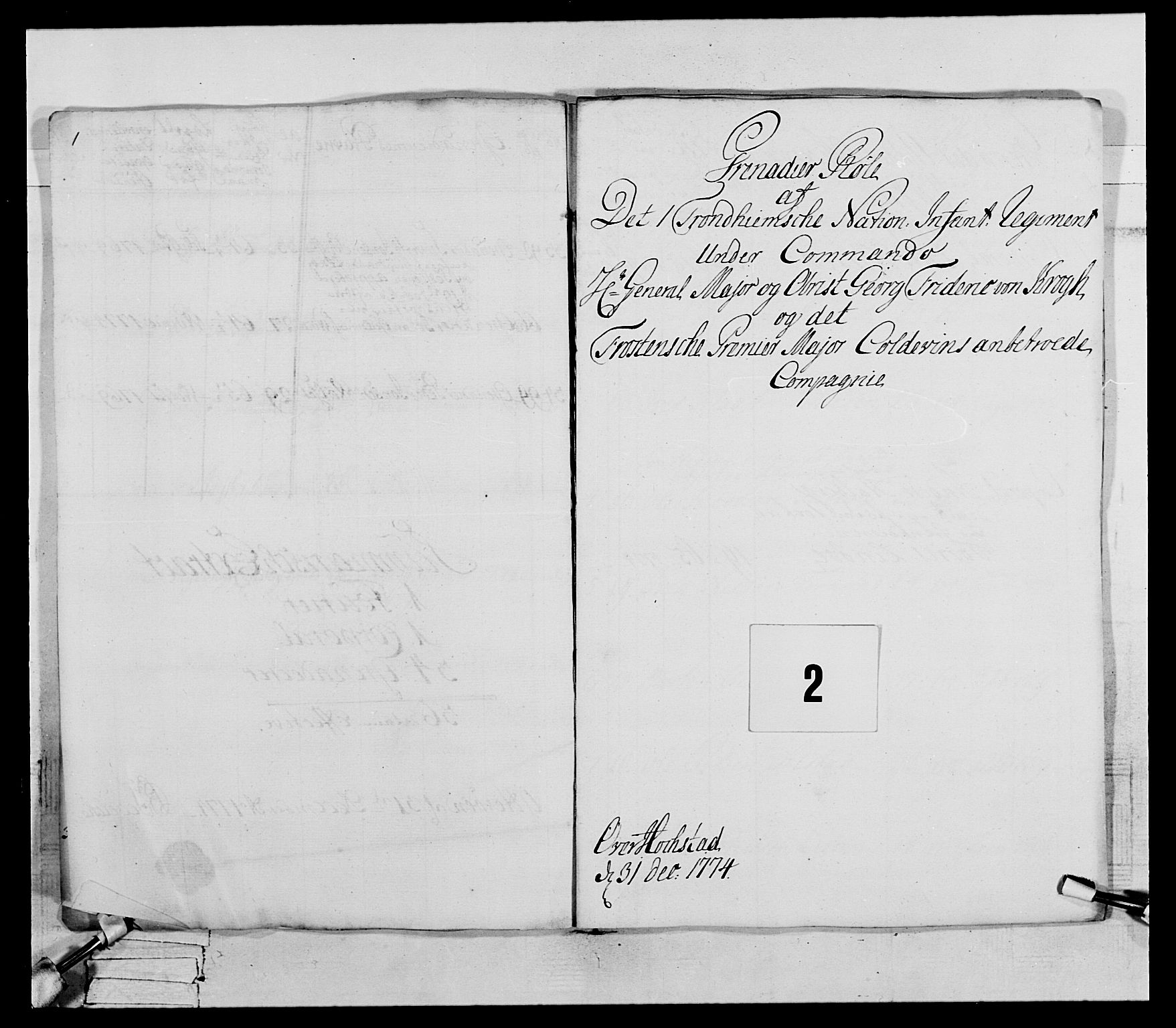 Generalitets- og kommissariatskollegiet, Det kongelige norske kommissariatskollegium, AV/RA-EA-5420/E/Eh/L0073: 1. Trondheimske nasjonale infanteriregiment, 1774-1779, s. 15