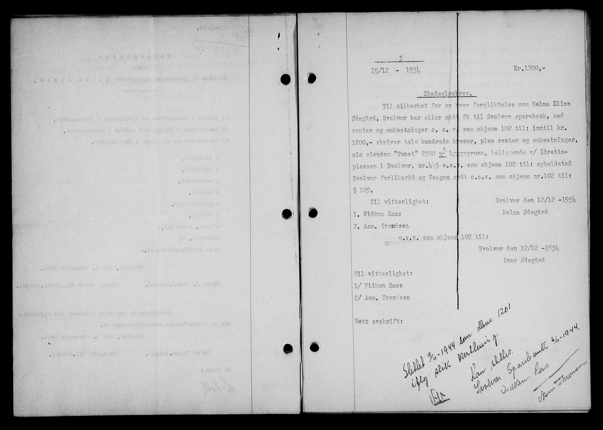 Lofoten sorenskriveri, SAT/A-0017/1/2/2C/L0030b: Pantebok nr. 30b, 1934-1934, Tingl.dato: 15.12.1934
