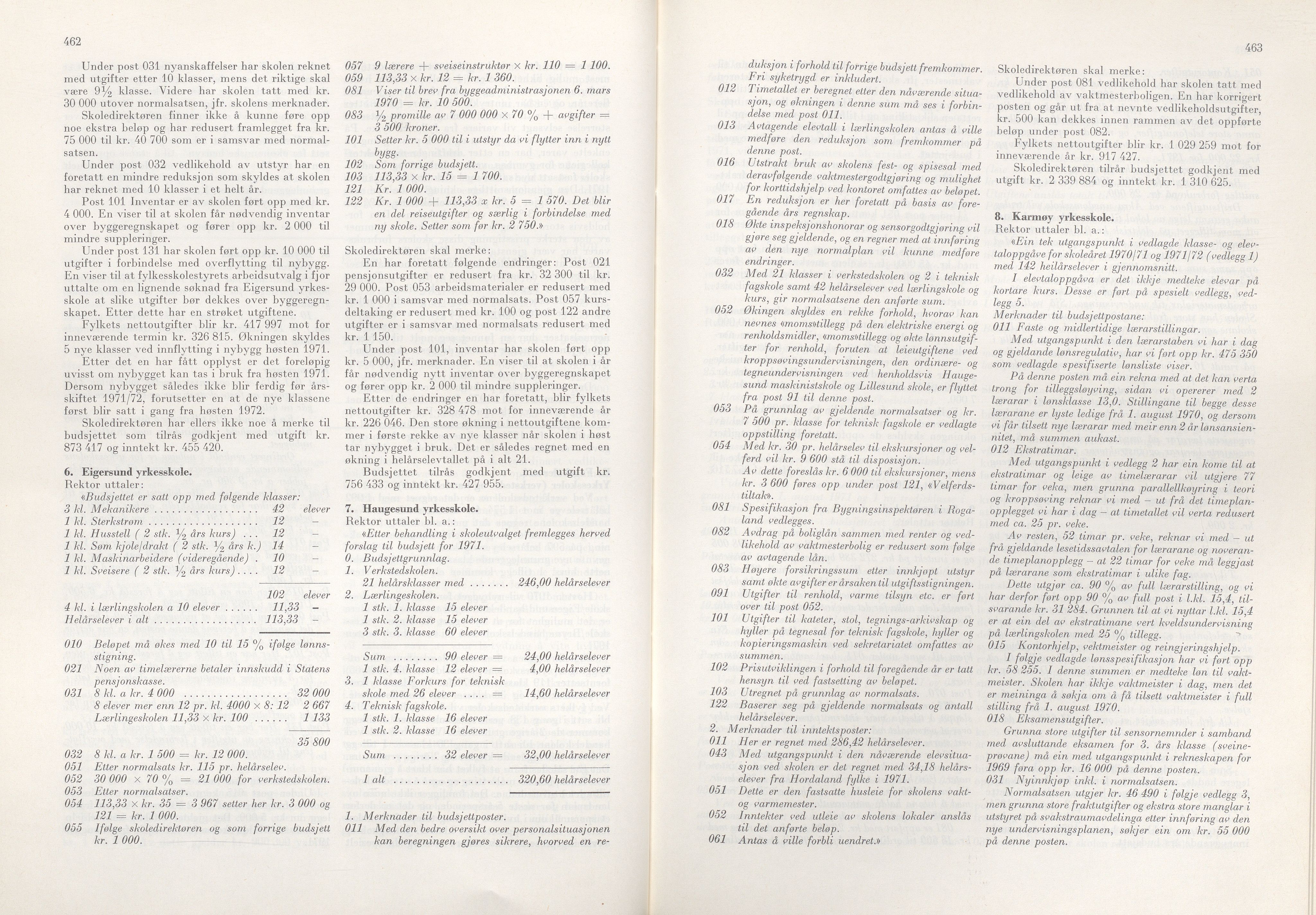 Rogaland fylkeskommune - Fylkesrådmannen , IKAR/A-900/A/Aa/Aaa/L0090: Møtebok , 1970, s. 462-463