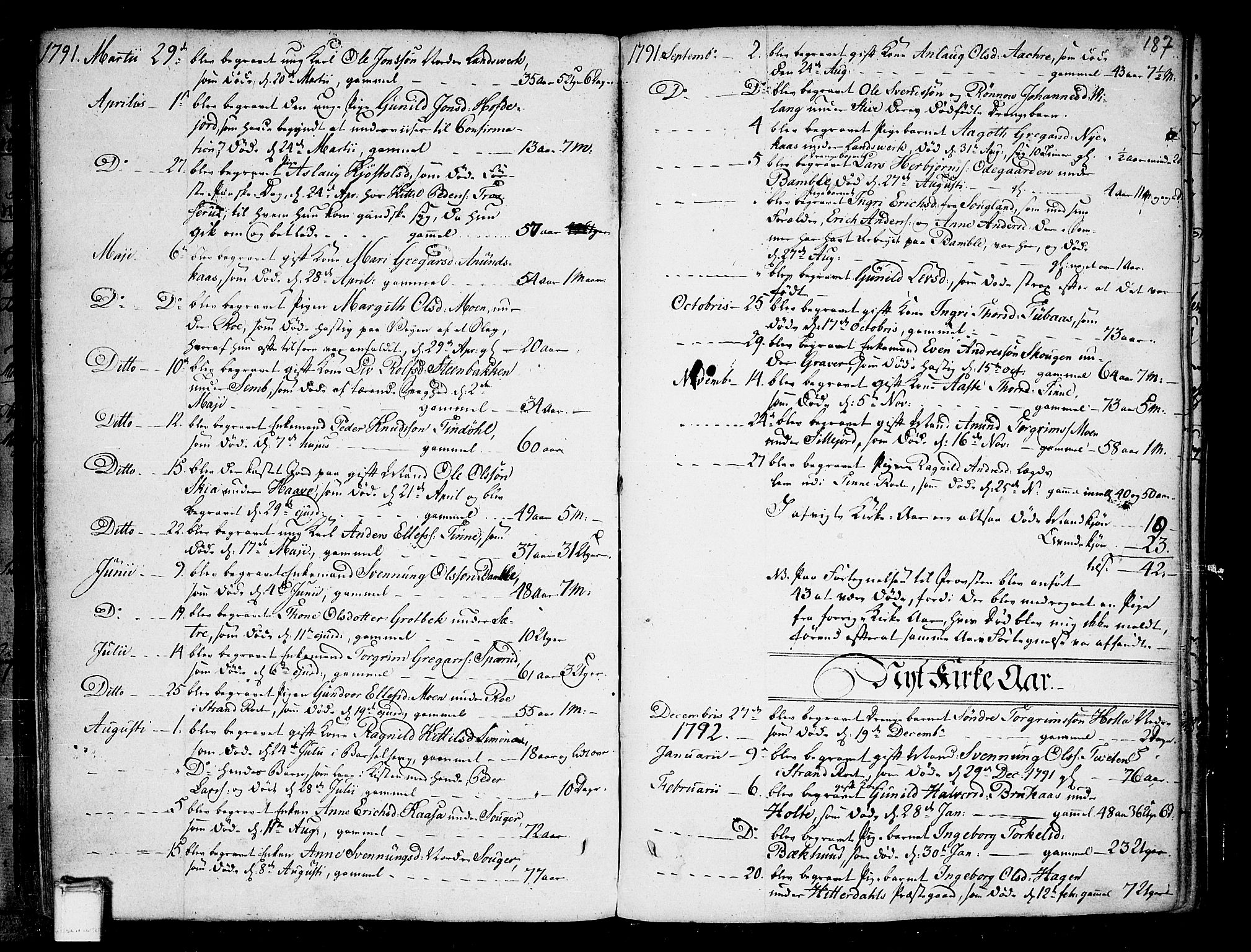 Heddal kirkebøker, AV/SAKO-A-268/F/Fa/L0004: Ministerialbok nr. I 4, 1784-1814, s. 187