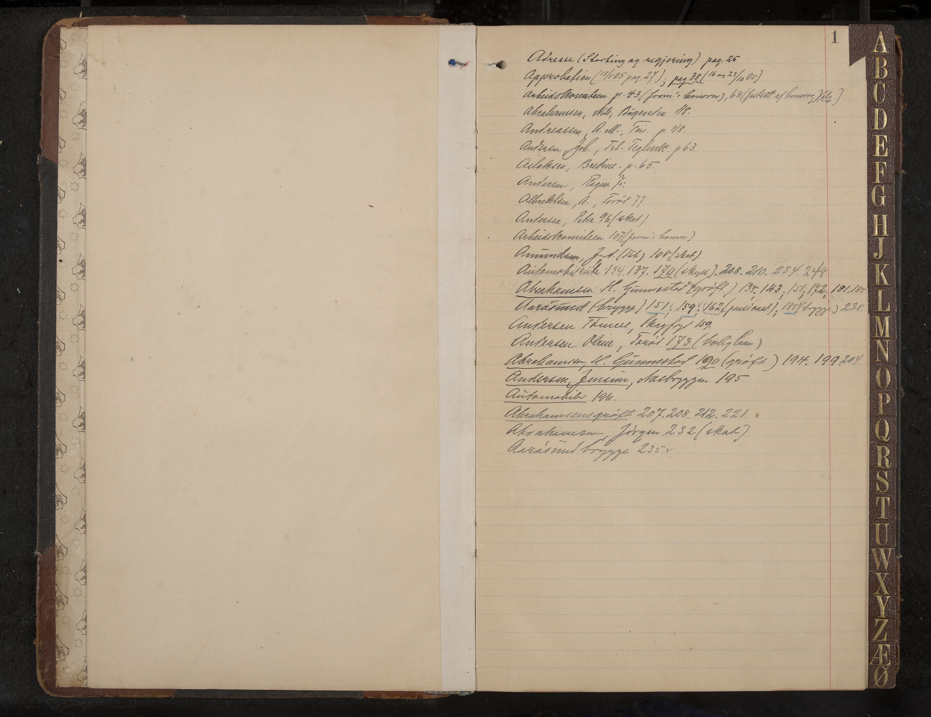 Nøtterøy formannskap og sentraladministrasjon, IKAK/0722021-1/A/Aa/L0006: Møtebok med register, 1905-1913, s. 1