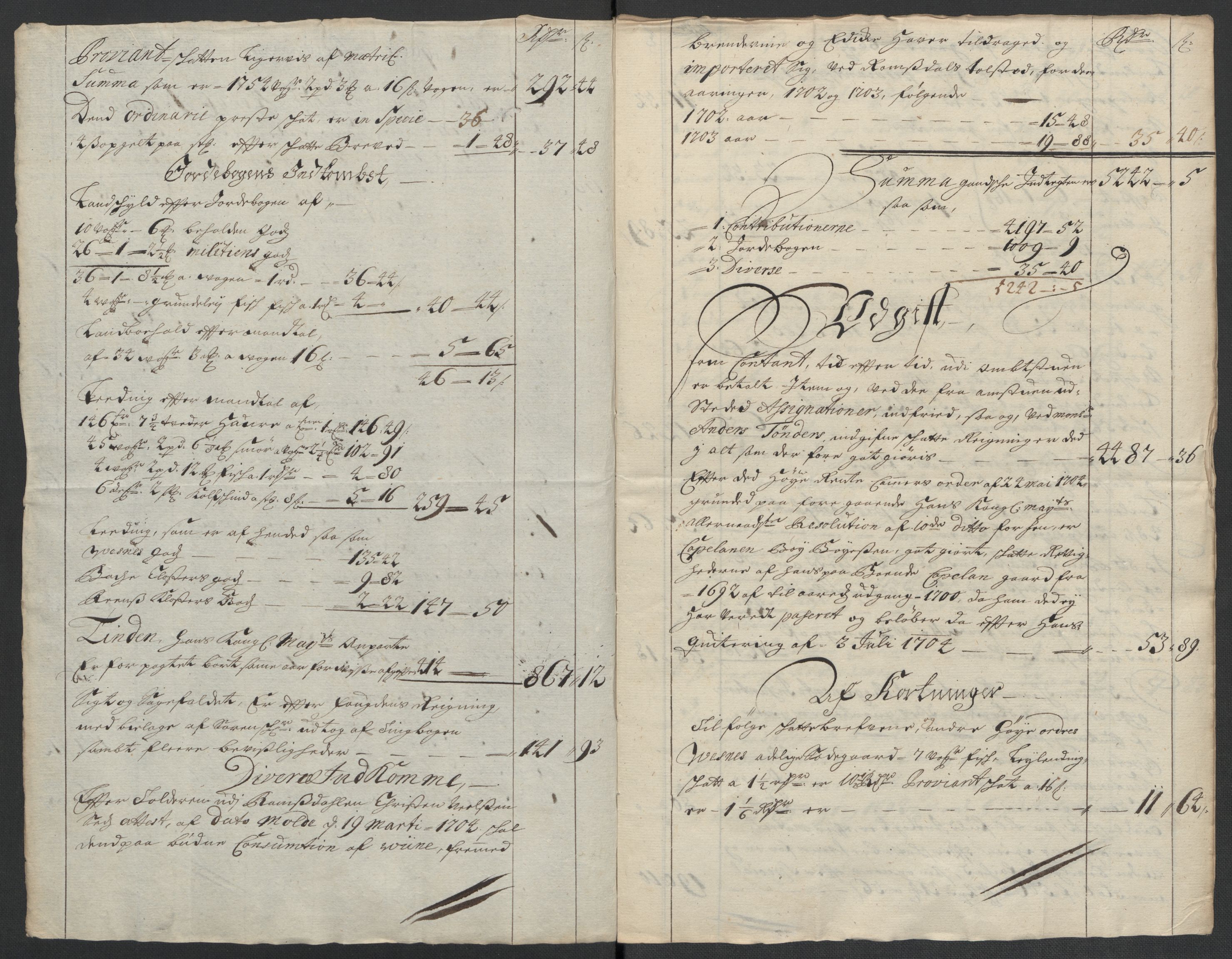 Rentekammeret inntil 1814, Reviderte regnskaper, Fogderegnskap, RA/EA-4092/R55/L3656: Fogderegnskap Romsdal, 1703-1705, s. 164