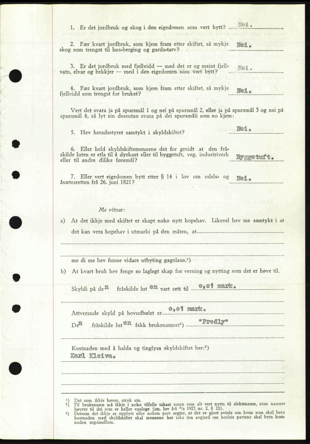 Nordre Sunnmøre sorenskriveri, AV/SAT-A-0006/1/2/2C/2Ca: Pantebok nr. A32, 1949-1949, Dagboknr: 2228/1949