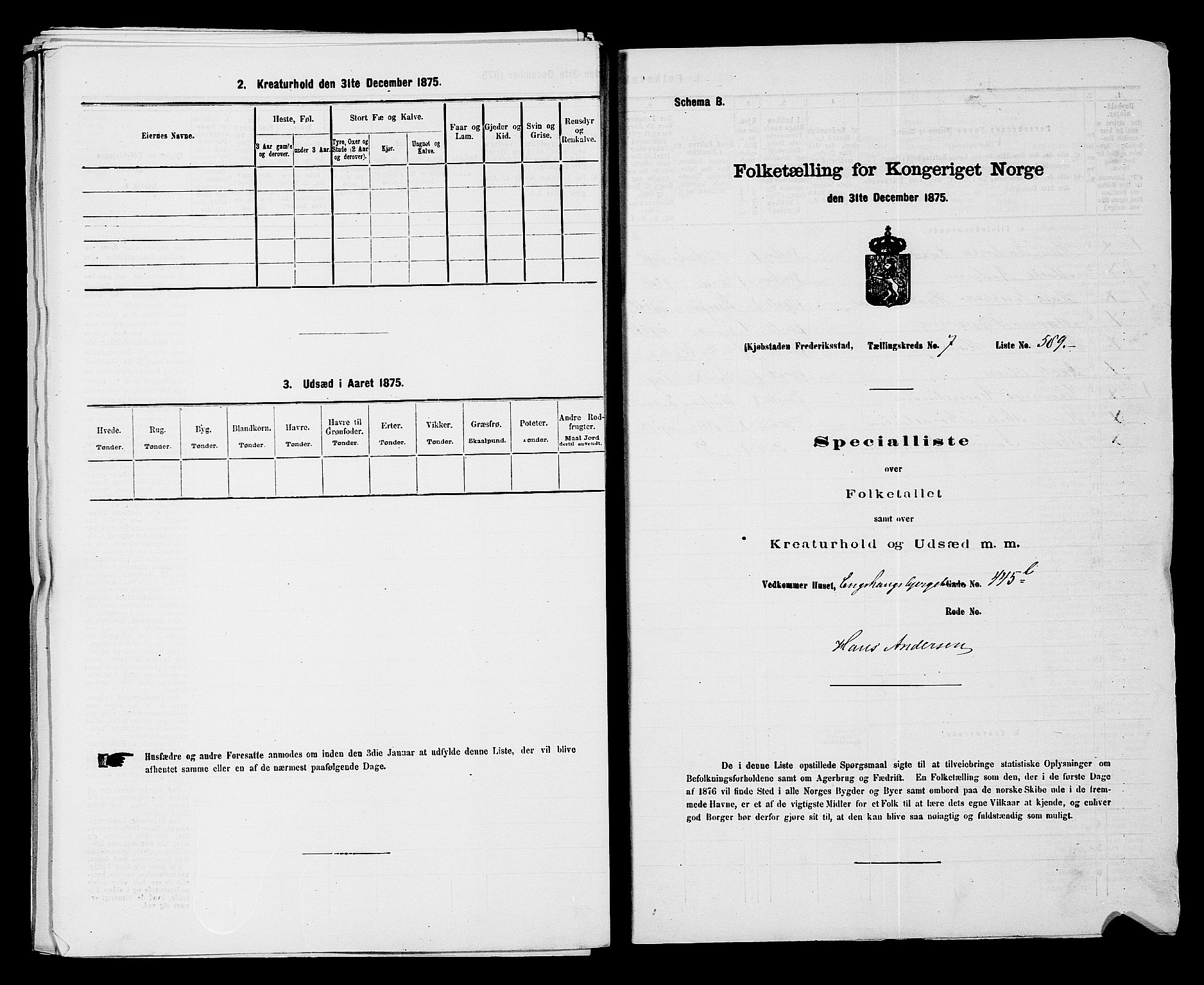 RA, Folketelling 1875 for 0103B Fredrikstad prestegjeld, Fredrikstad kjøpstad, 1875, s. 1343